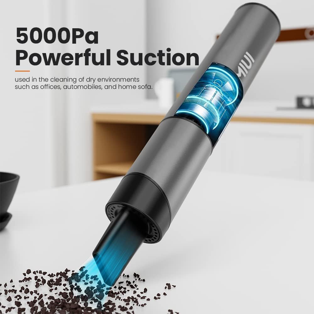 MIUI Handheld Vacuum Cleaner Portable Household Kitchen Cleaning Cordless Car Vacuum Cleaner Rechargeable 2500Mah Battery Micro USB Type-C Charging for Home/Office/Car Cleaning