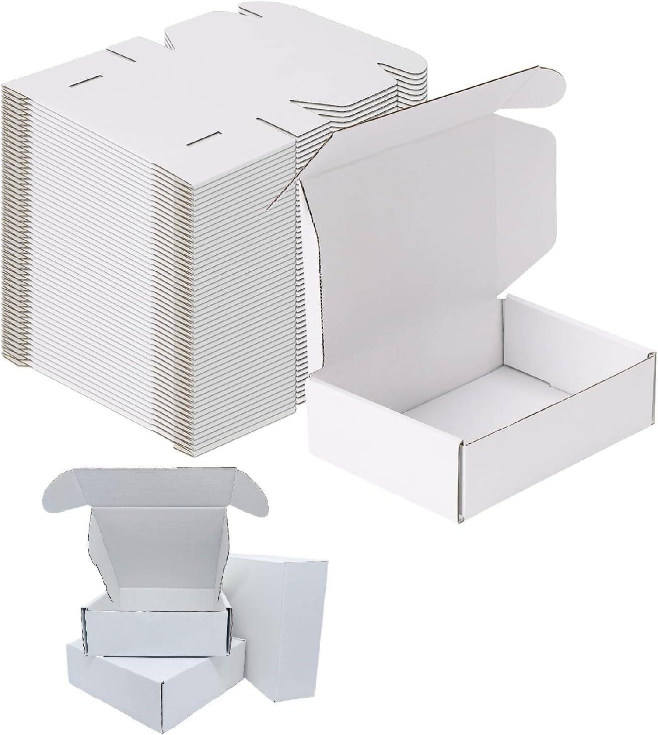 Wzenclave White Corrugated Cardboard Shipping Boxes 150X100X40Mm - Small Mailing Packaging Boxes for Posting, Packing & Storing, Small Business Parcel Post Boxes (25PCS) image number 3
