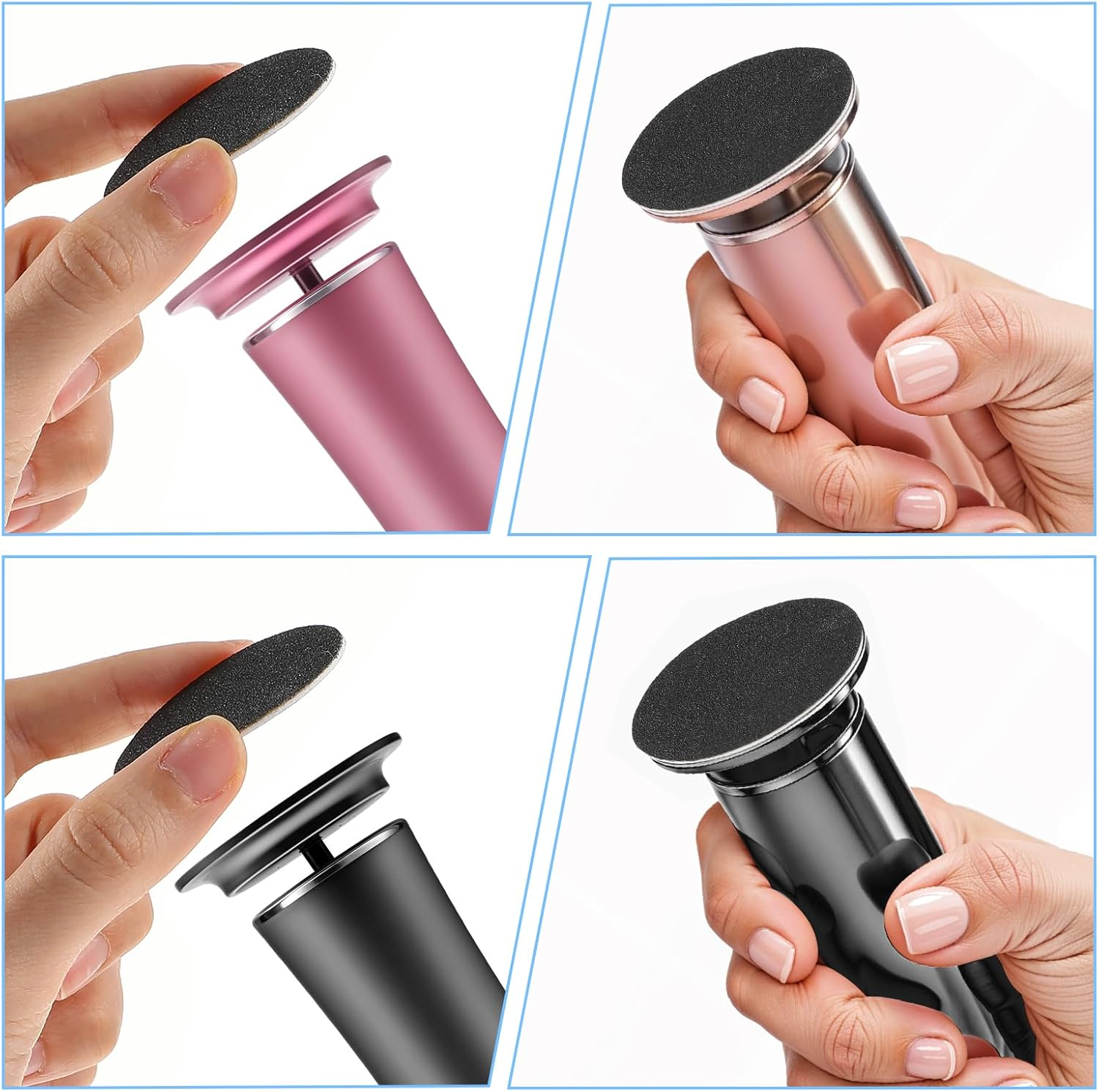 Dimeho 60 Pcs Replaceable Sandpaper Refill Discs 180 Grit Sandpaper Pad Discs for Electric Foot File Callus Remover Foot File Pedicure Tool Replacement Sandpaper Disk Set for Hard Dead Skin Removal image number 4