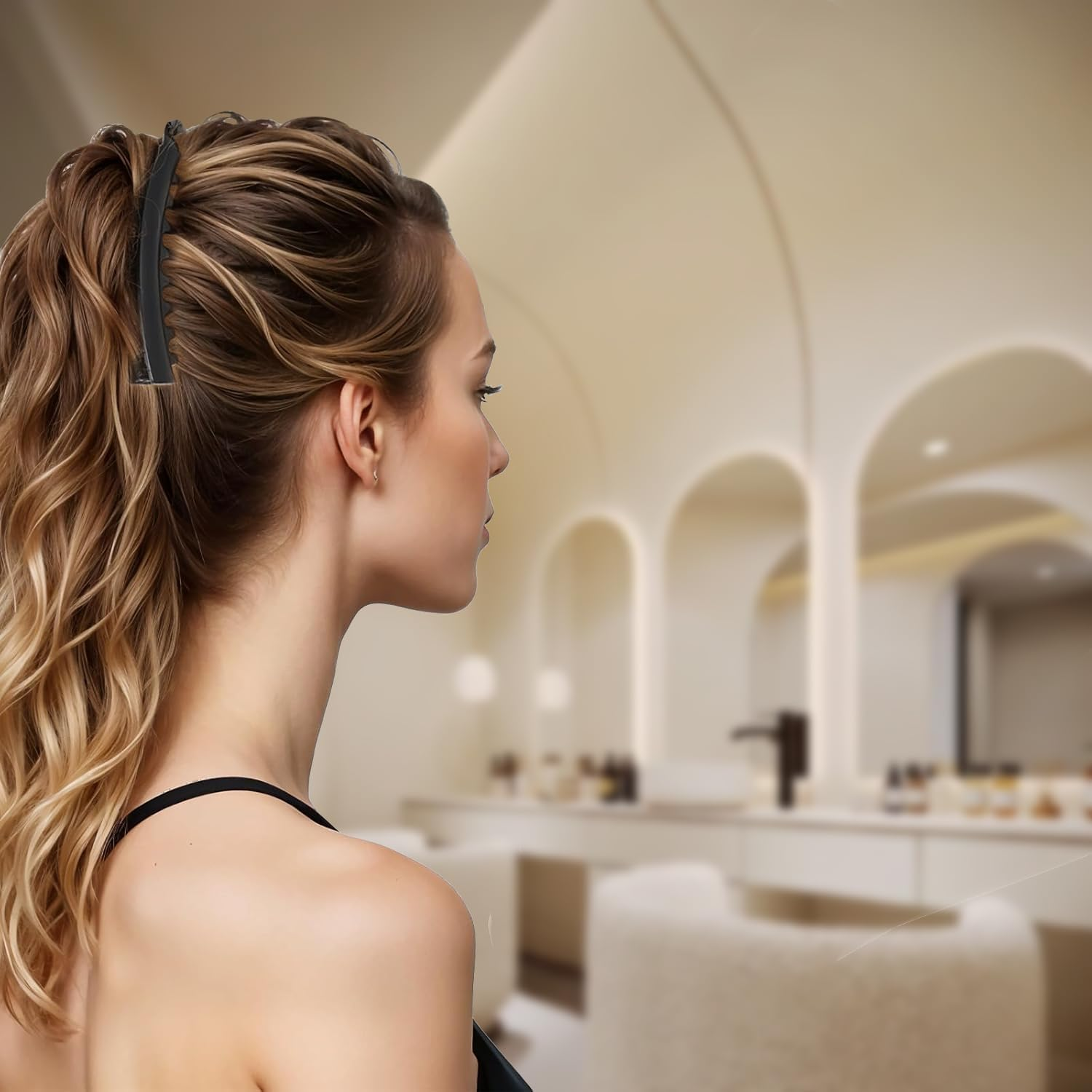 4 X Banana Hair Pins (Shiny/Matte/Turtle) + Hairdressing Set Curly Hair Non Slip image number 3