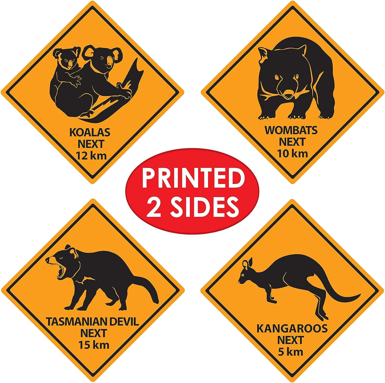 Beistle Outback Road Sign Cutouts 8 Piece, 17", Multicolor