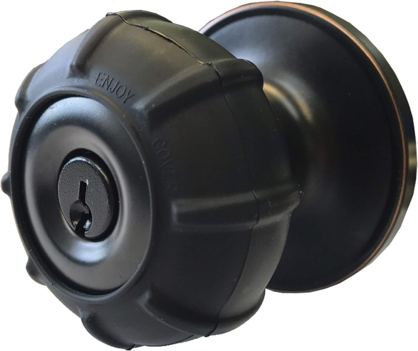 New Enjoy Cover - Silicone Door Knob Grips Maximum Grip Nonslip Arthritis & Senior Living Aids Grippy Easy Open Fits All Door Knob Universal Size Decorative ! 4 Pack (Black)