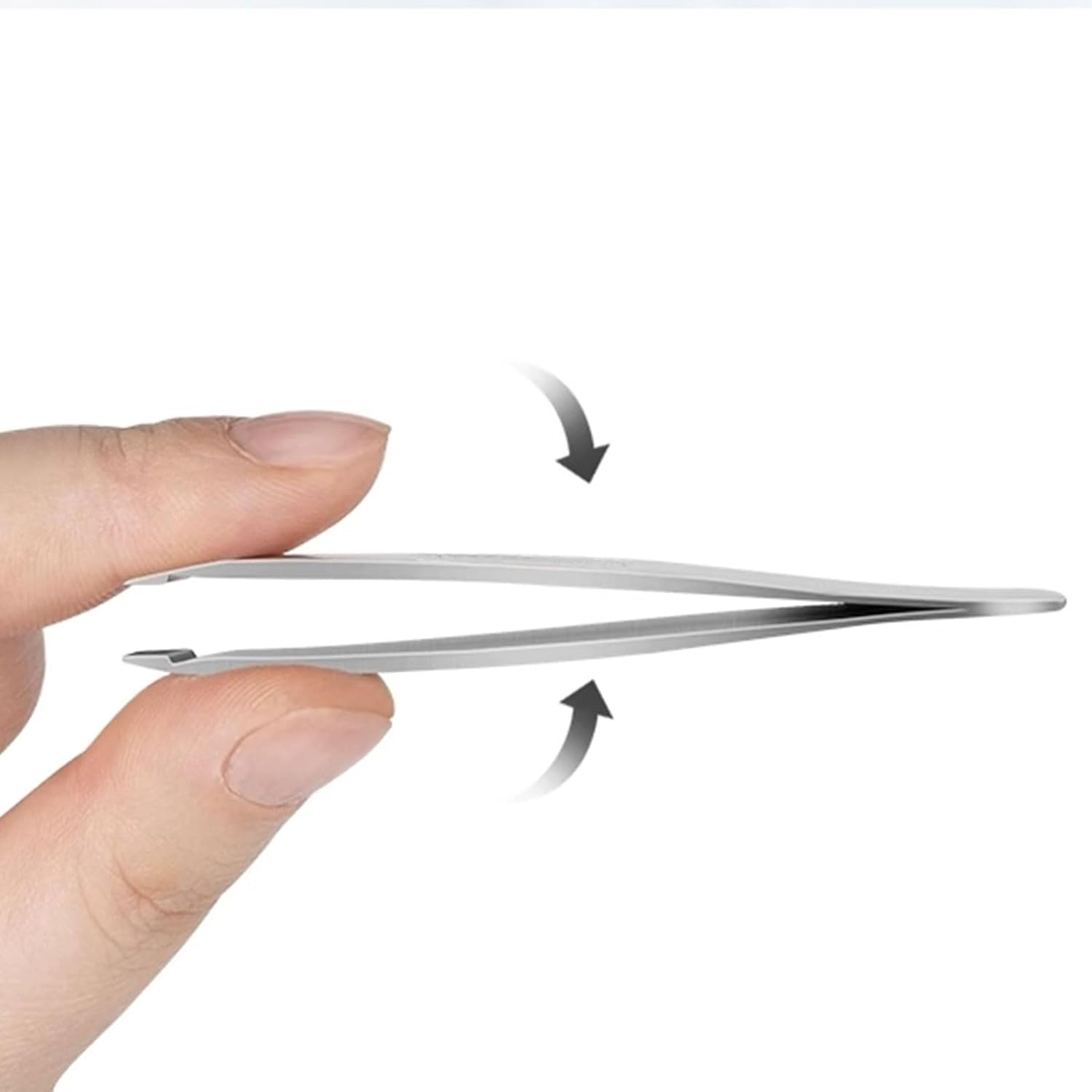 RIBHNXHI Stainless Steel Slant Tweezer Silver Eyebrow Tweezers for Eyelash Extensions and Makeup Professional Tools image number 6