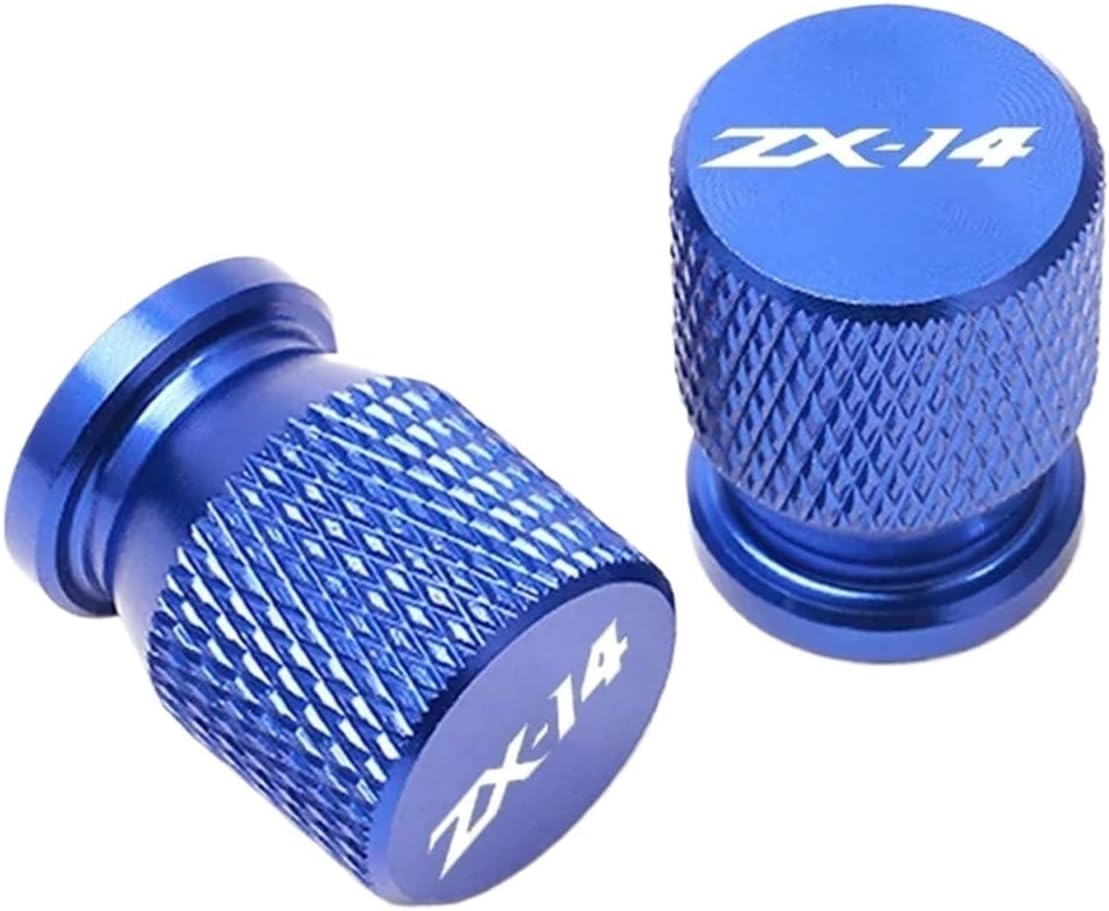 Ninja ZX14 ZX 14 14R ZX-14 ZX-14R 2006-2015 2014 Accessories Motorcycle Wheel Tire Valve Air Port Stem Caps Cover(Blue)