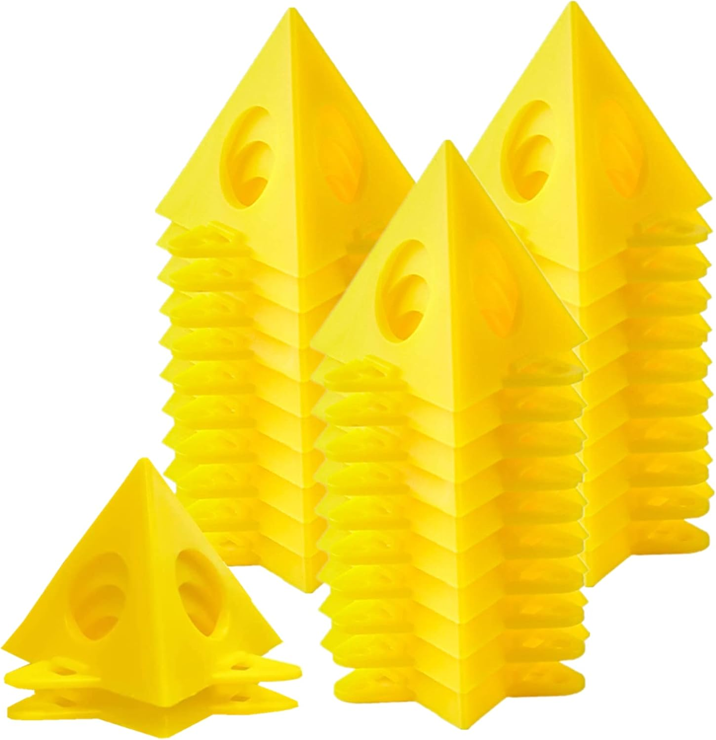 32Pcs Painting Pyramids Yellow Perforated Woodwork Paint Stands Painters Tripod Triangular Plastic Foot Stand image number 6