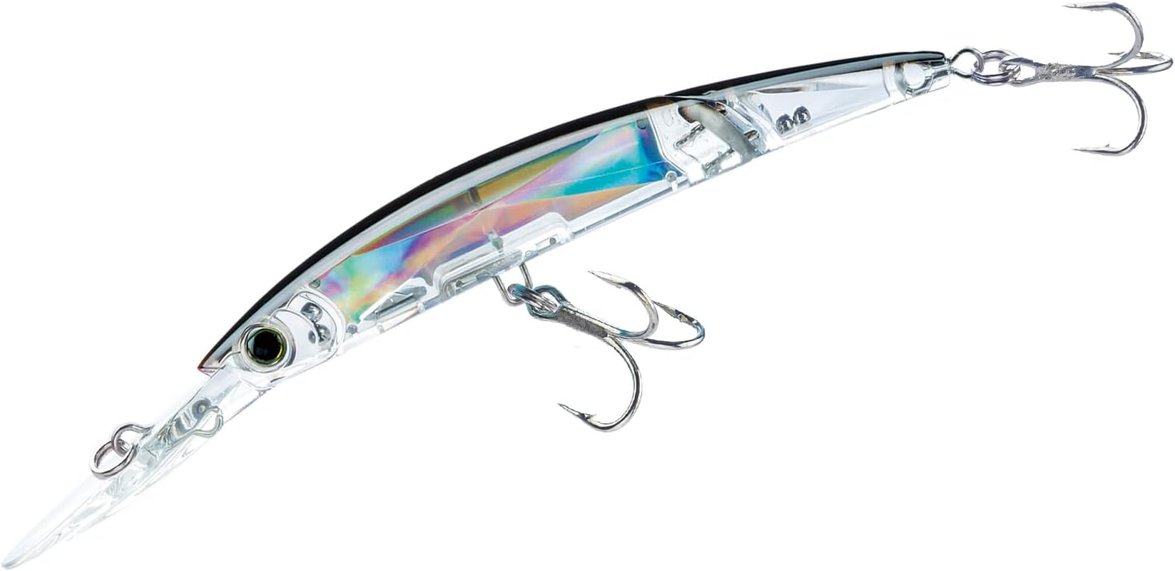 Yo-Zuri Crystal 3D Minnow Deep Diver Jointed Lure, Silver Black, 5-1/4-Inch