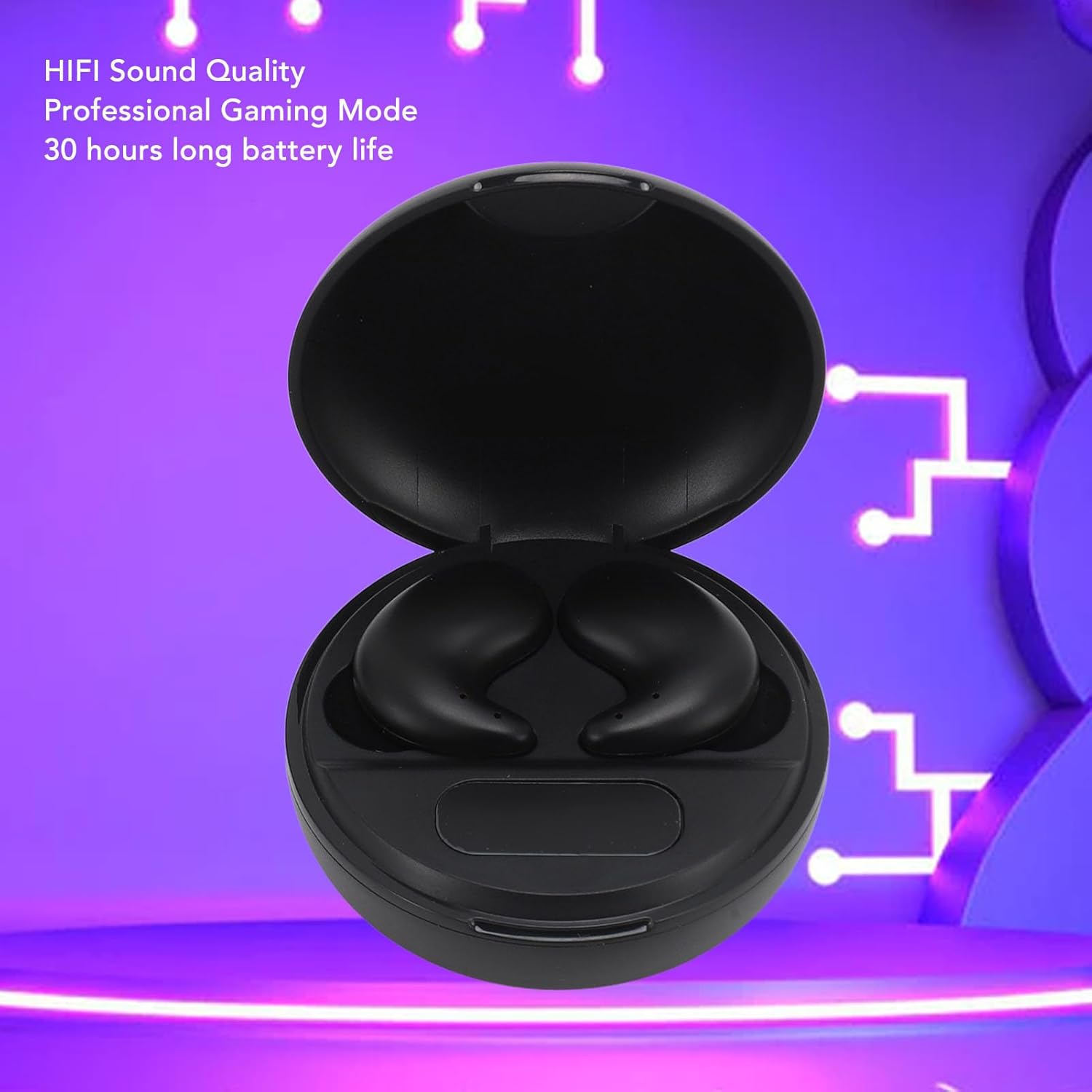 Jectse Wireless Earbuds, 5.3 Headphones, In-Ear Earphones with Noise Cancellation, Lightweight Sleep Earphones with Charging Case, for Side Sleepers with Small Ear Canal (Black) image number 3