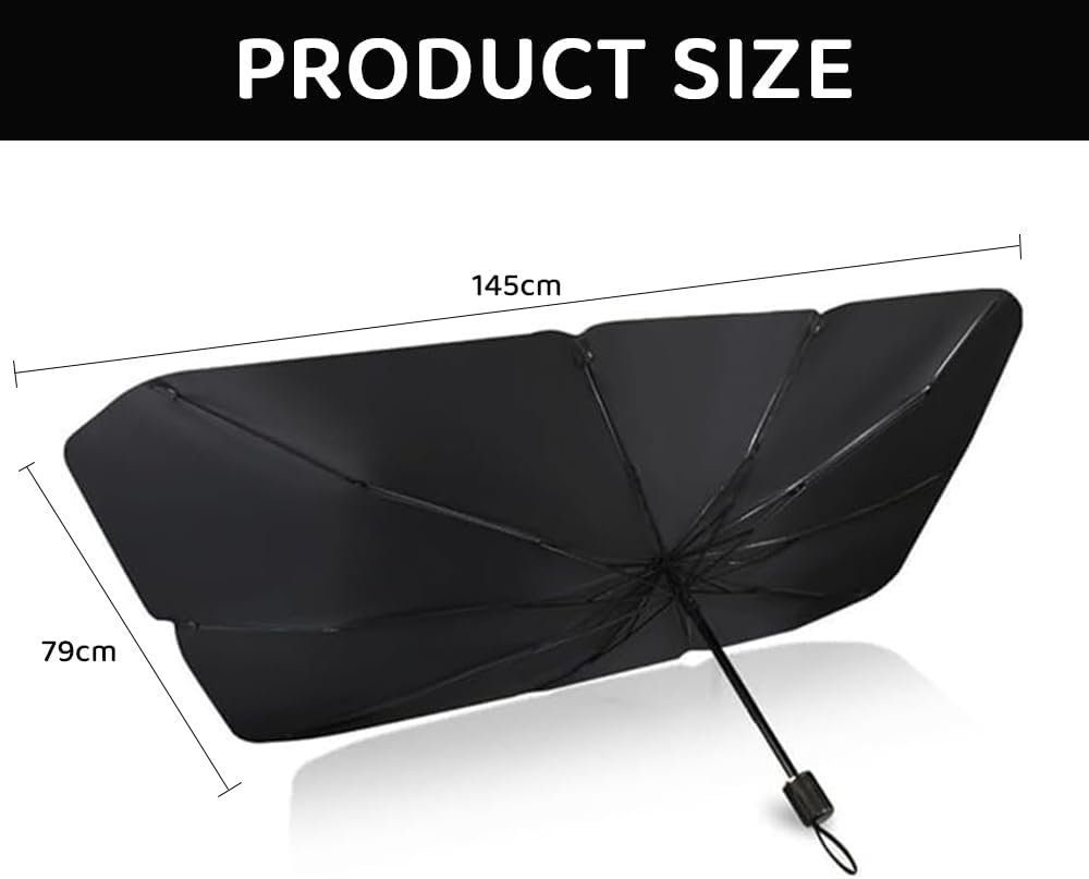 HYAVIA Car Windshield Sunshade, Foldable UV Protection Sunscreen for Sedans, Suvs, Trucks, Vans, and More, Summer Heat Reflector, Front Window Sun Shield for Cars, Trucks, Vehicles image number 5