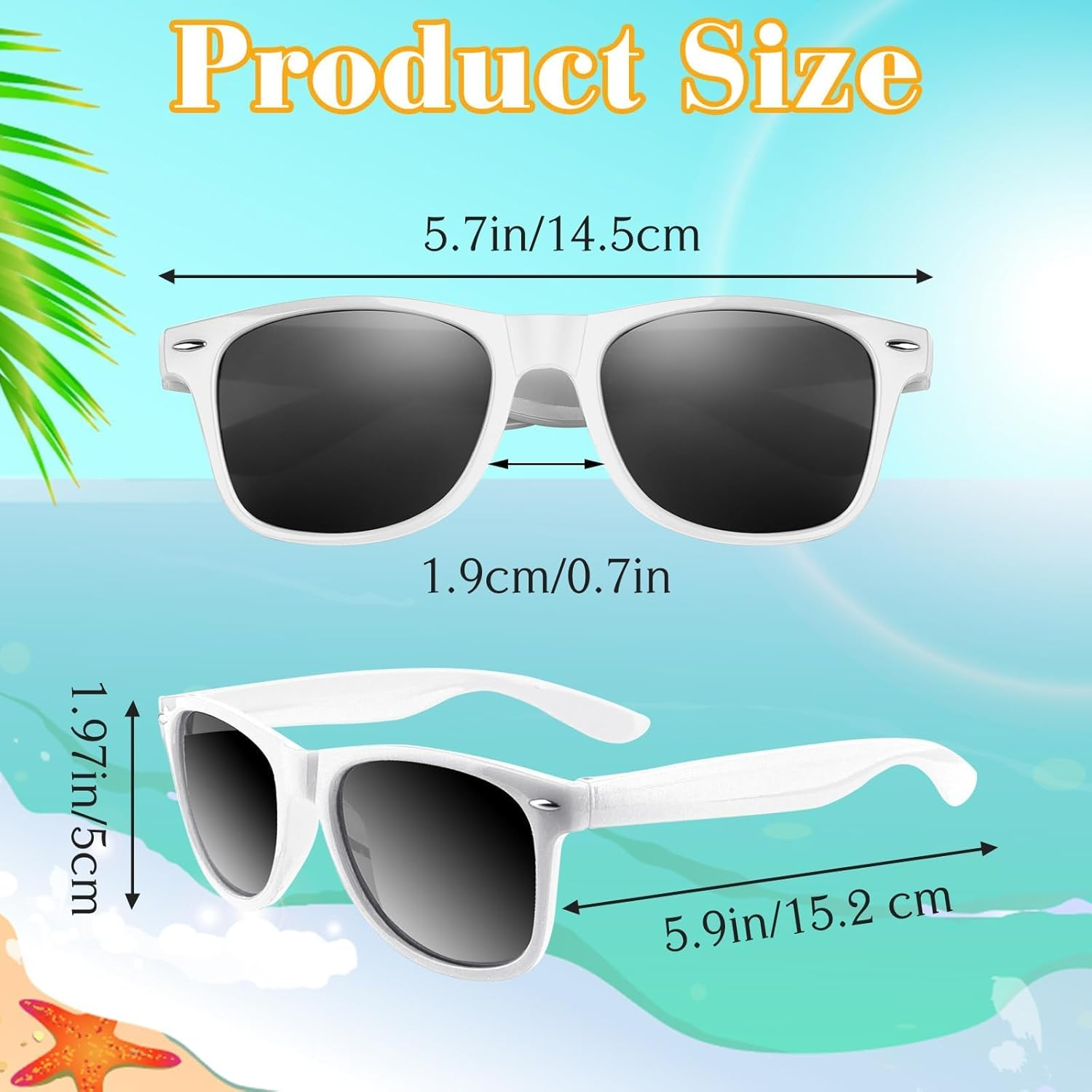 6 Pack Sunglasses for Party, Sunglasses for Summer Beach Pool Wedding, Great for Pool, Birthday Party