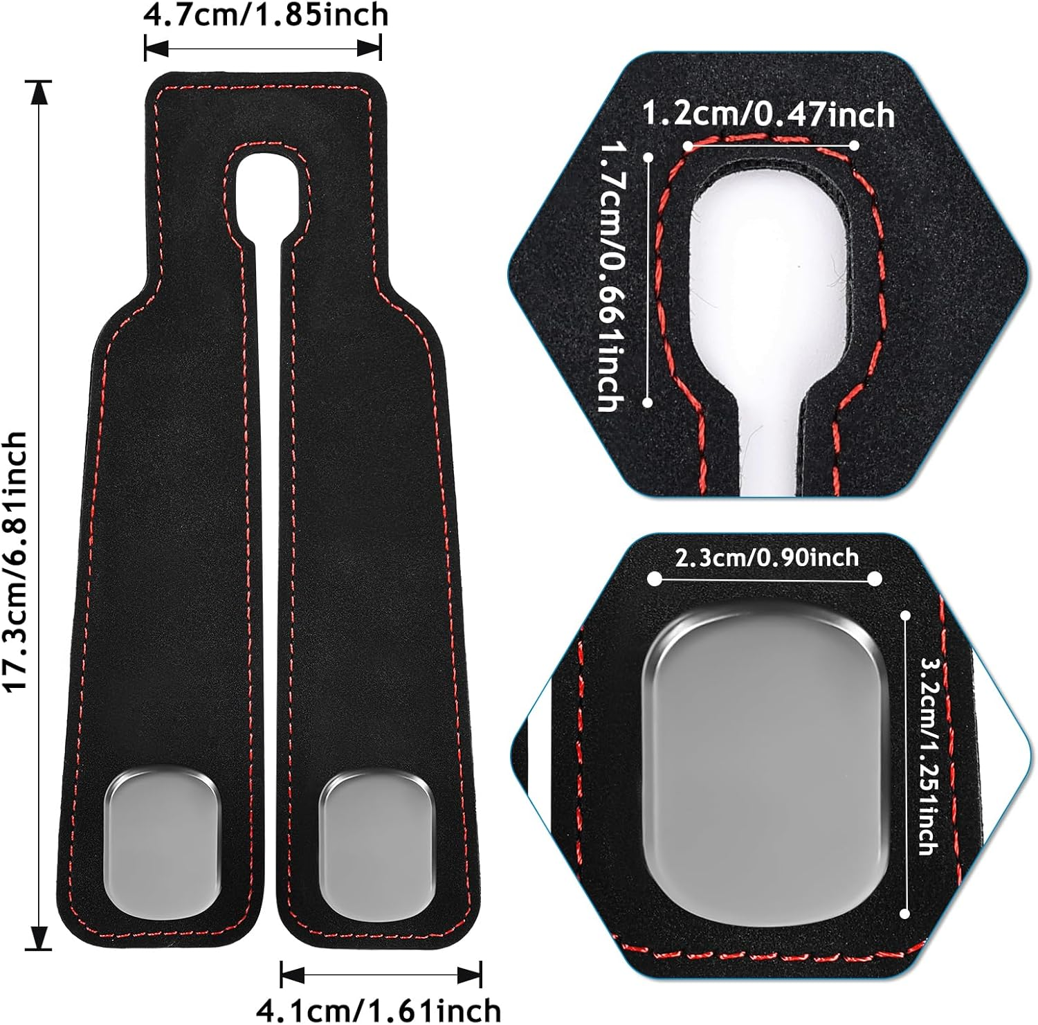 Accevo Car Seat Hooks for Headrest, Headrest Hook for Purses and Bags, 2 in 1 Car Seat Back Storage Hooks for Headrest（2 Pack, Black image number 1