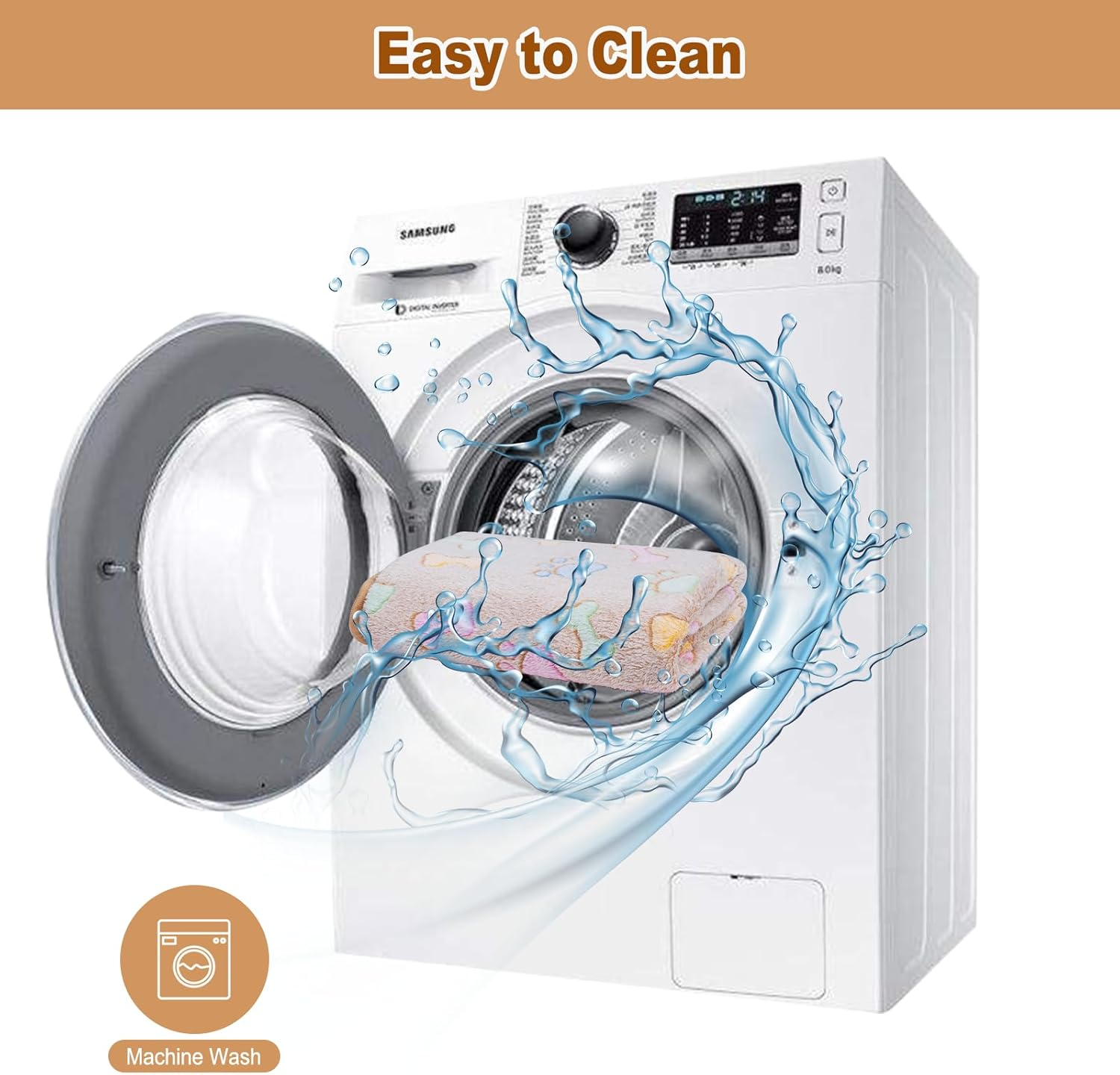 Dono 1 Pack 3 Blankets Soft Fluffy Cute Bone Pattern Fleece Pet Blanket Warm Sleep Mat Cute Print Design Puppy Kitten Blanket Doggy Mat Paw Print for Dog Cat Kitten Doggy and Animals image number 2