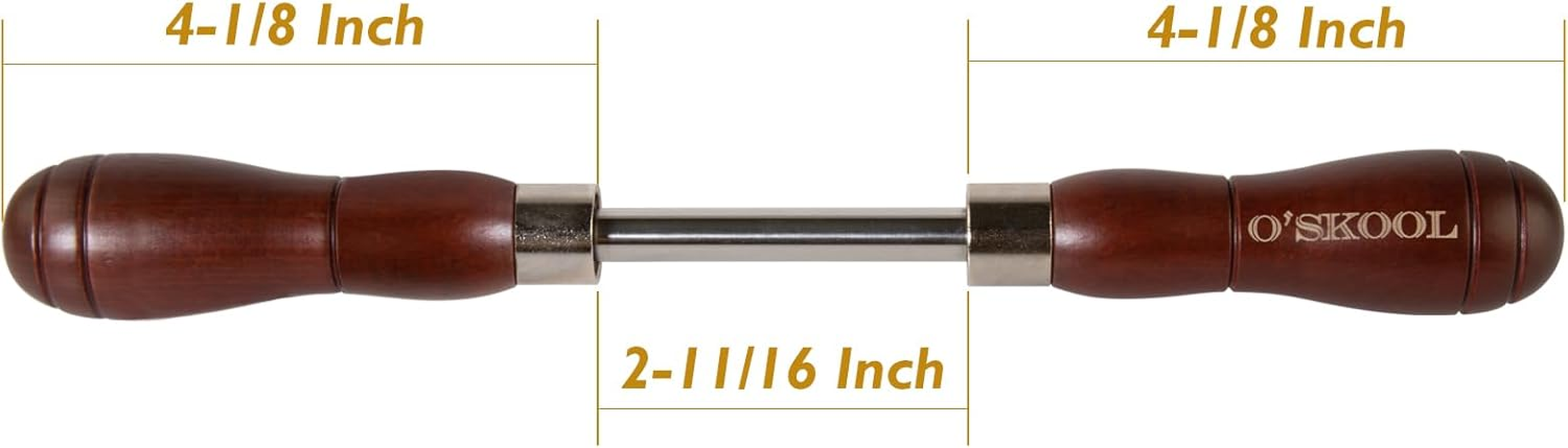O'SKOOL Scraper Burnisher with &Oslash;3/8" X 3-1/16" Chrome Molybdenum Steel Rod and Beechwood Dual-Handle, SAF011 image number 1