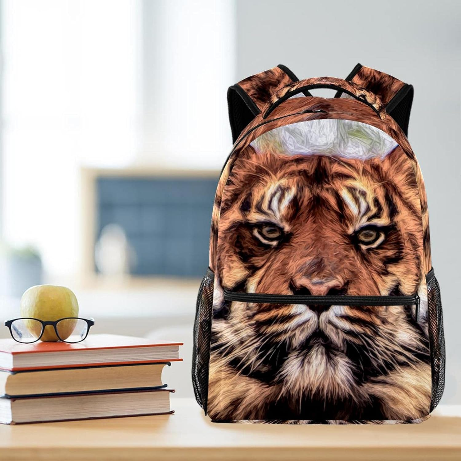 Art Painting Tiger Backpack Students Shoulder Bags Travel Bag College School Tote Backpacks