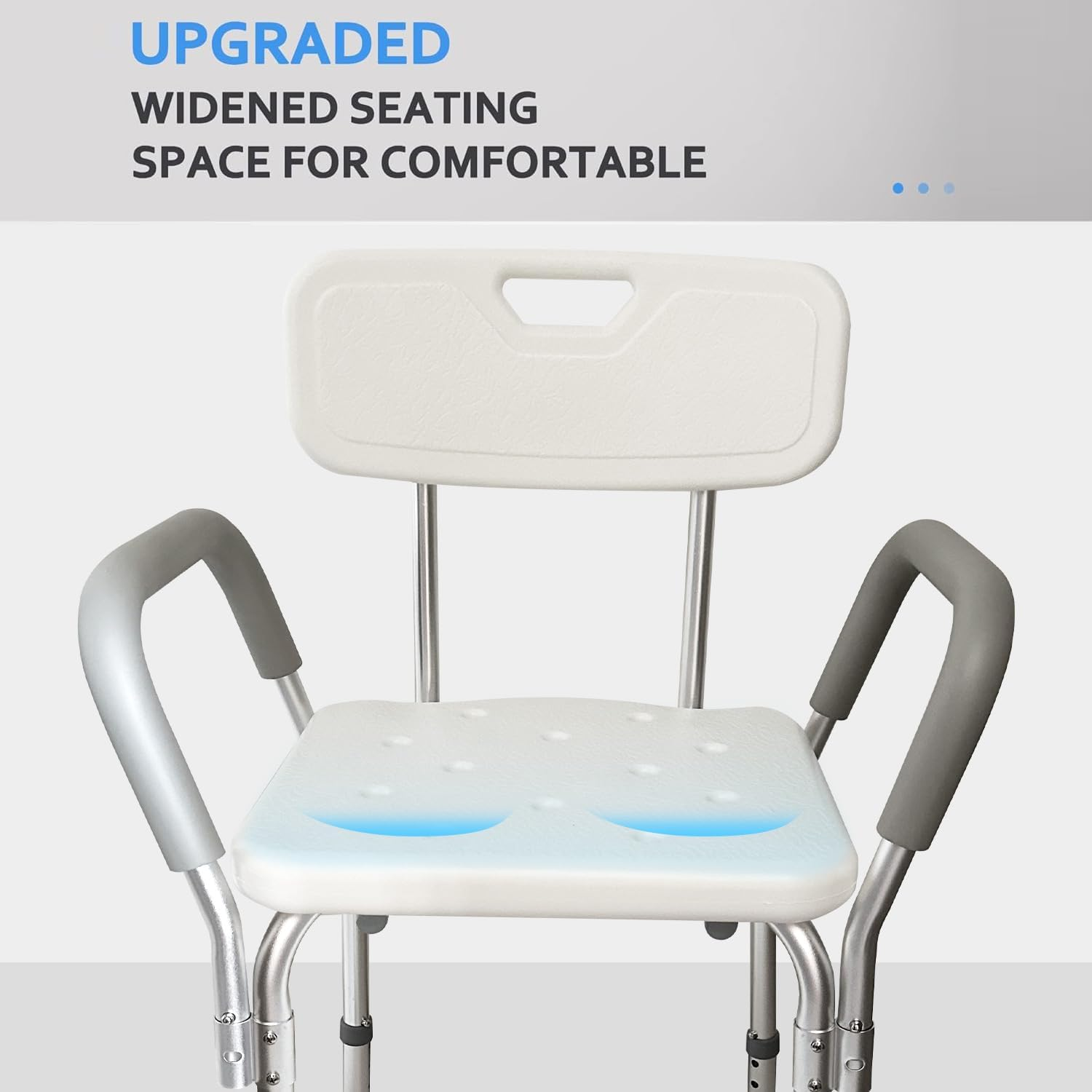 Yuking Shower Chair Seat with Padded Armrests and Back Heavy Duty Shower Chair for Bathtub Slip Resistant Shower Seat with Adjustable Height Shower Chair for inside Shower with 350 Lb Capacity