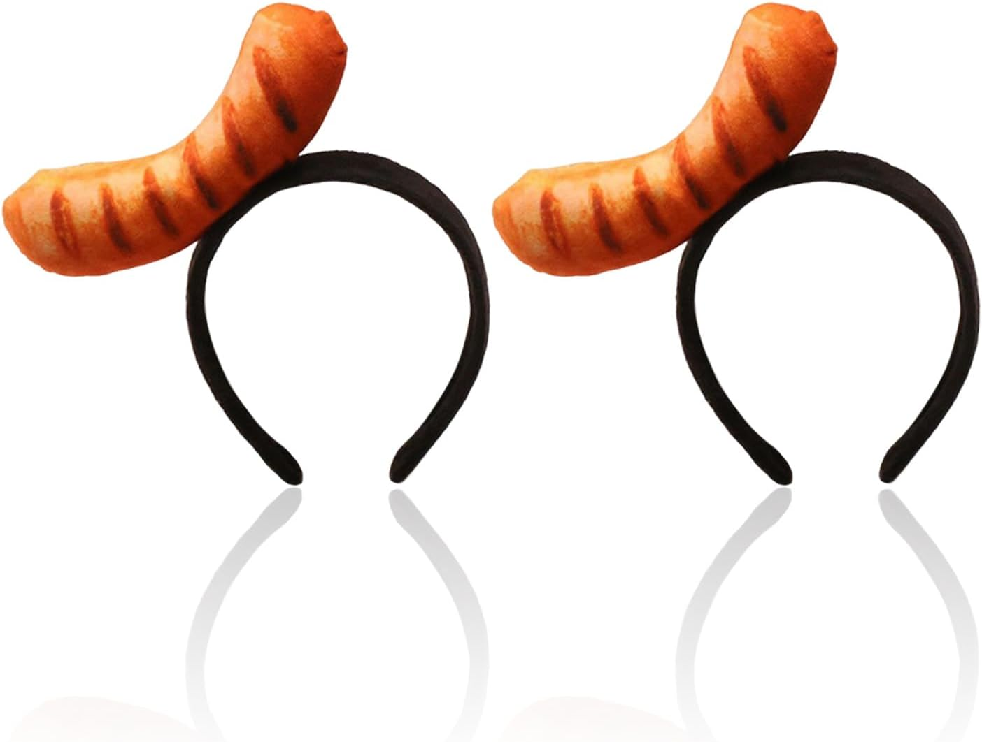 2 Pieces Hot Dog Headbands, Funny Simulated Headbands, Funny Food Headbands, Party Clothing Accessories.