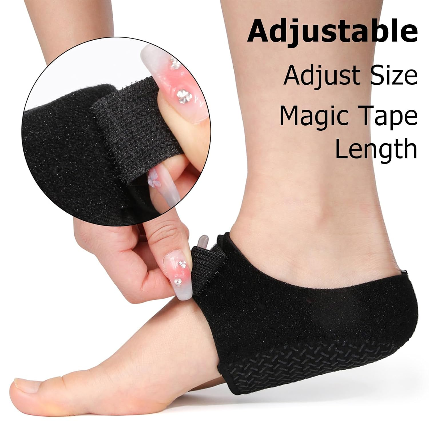 Heel Protectors for Heel Pain Relief, Plantar Fasciitis Heel Cups for Achilles Tendinitis, Cracked Heels, Anti-Slip Support Cushion Pads Foot Relief (L(UK Size 7-12)) image number 4