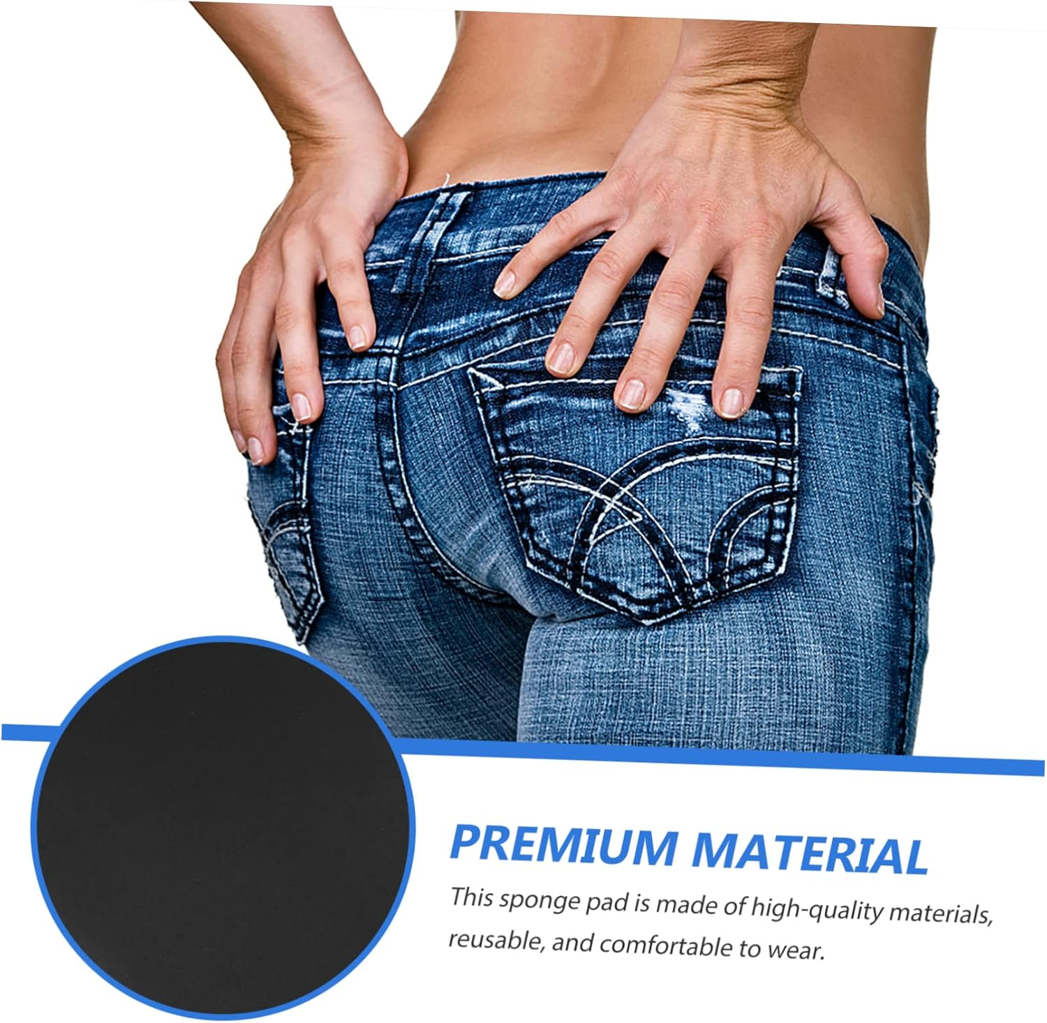 Butt-Lift Underwear Pads Hip Pads for Women Shaping High Waist Thick Sponge Inserts Postpartum Black image number 3