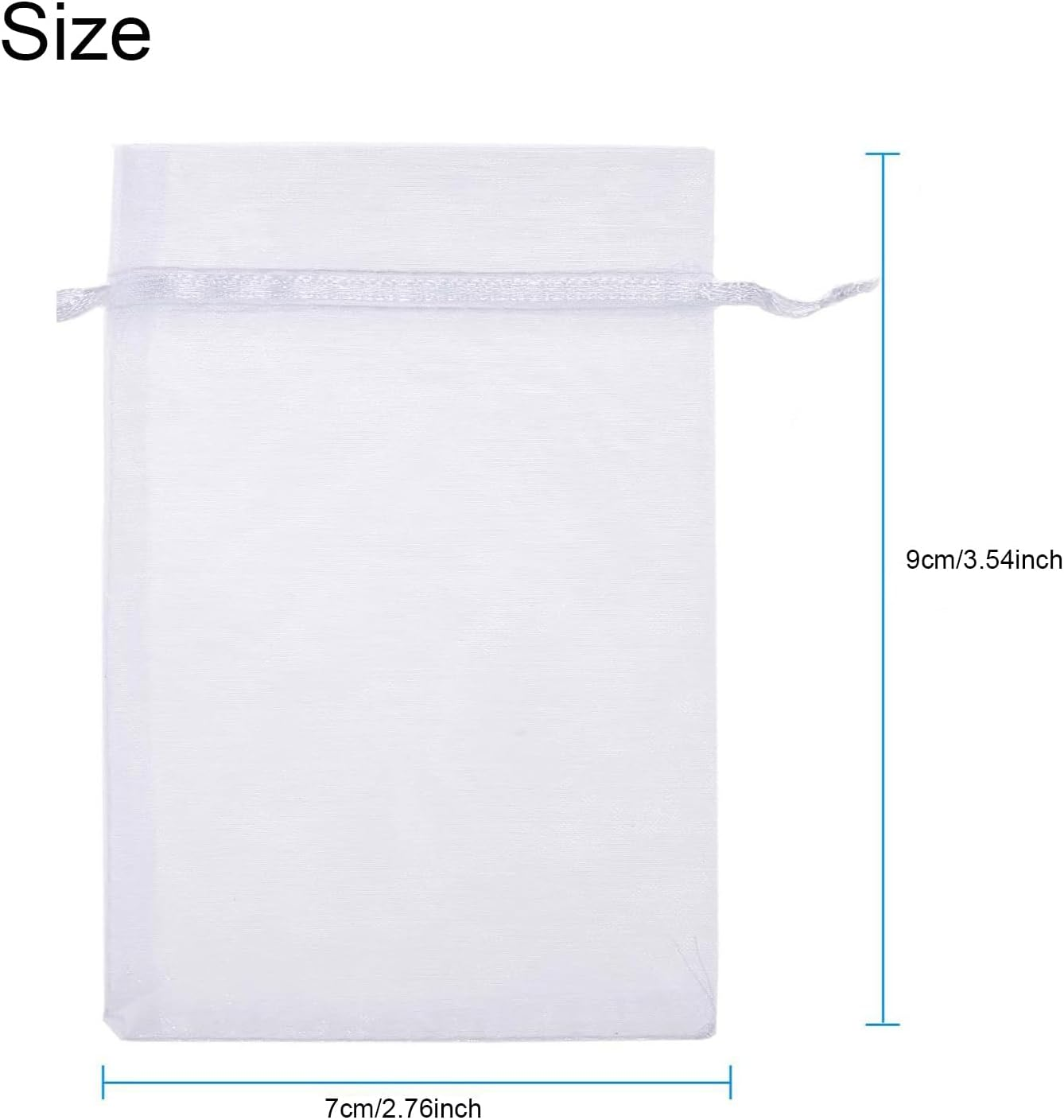 White Organza Gift Pouches, 7X9 CM Small Organza Favour Bags, 100 PCS Wedding Jewelry Bags, Clear Mesh Pouches Perfect for Wedding, Christmas, Birthday, Anniversary image number 3