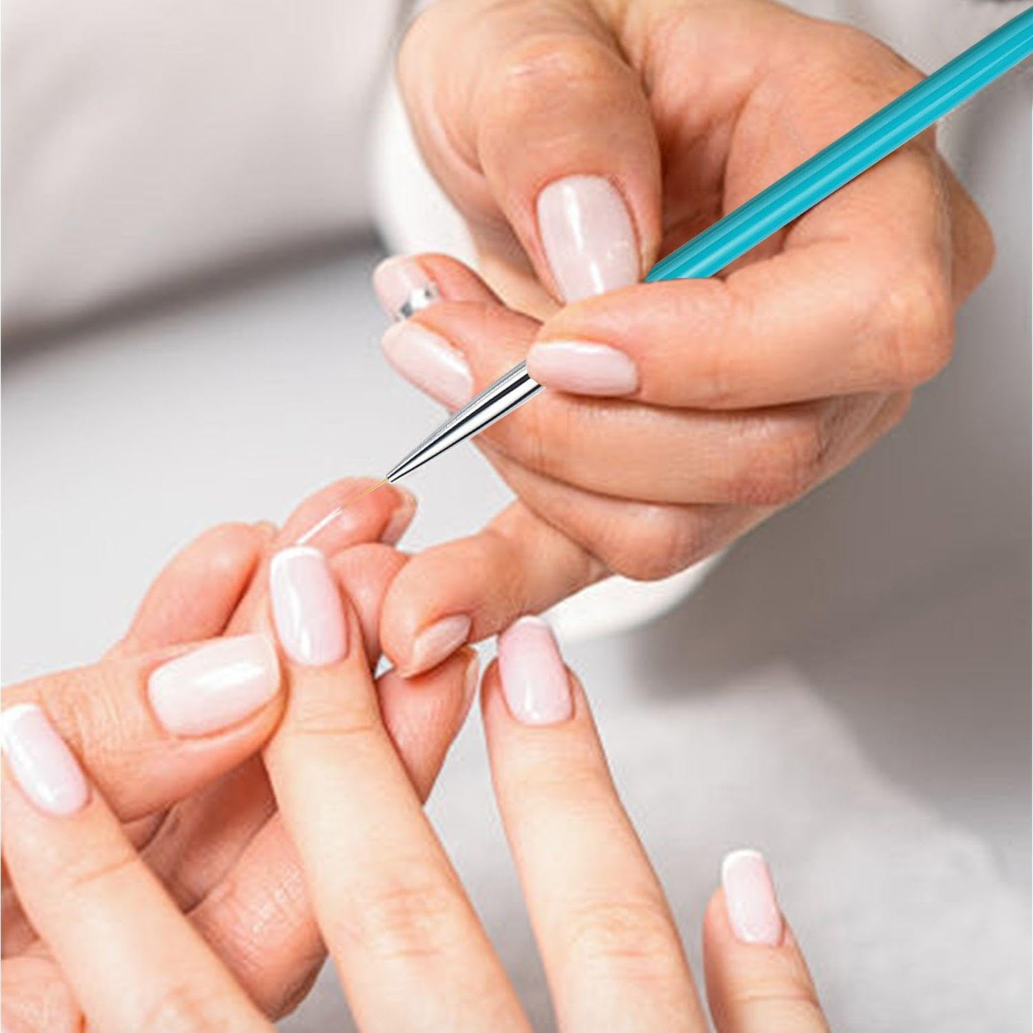 6 Fine Nail Art Brushes, 1 Acrylic Nail Art Brush Storage Rack, Nail Art Pens, DIY Nail Art Painting Accessories, Nail Art Tool Set image number 3