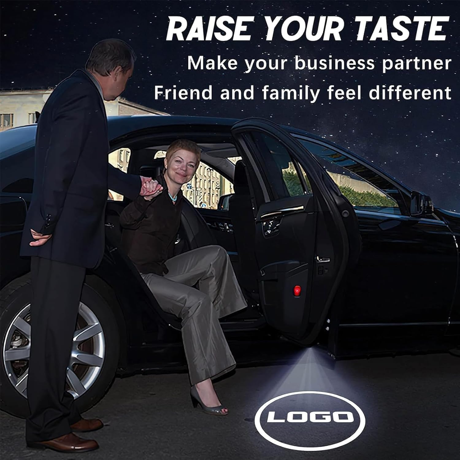 For Mercedes W176 W177 W205 S205 W212 W213 W242 W246 W247 W166 LED Projector Entry Lighting Door Logo Laser Door Light Pack of 2 (Benz-Circle) - Affalter image number 7