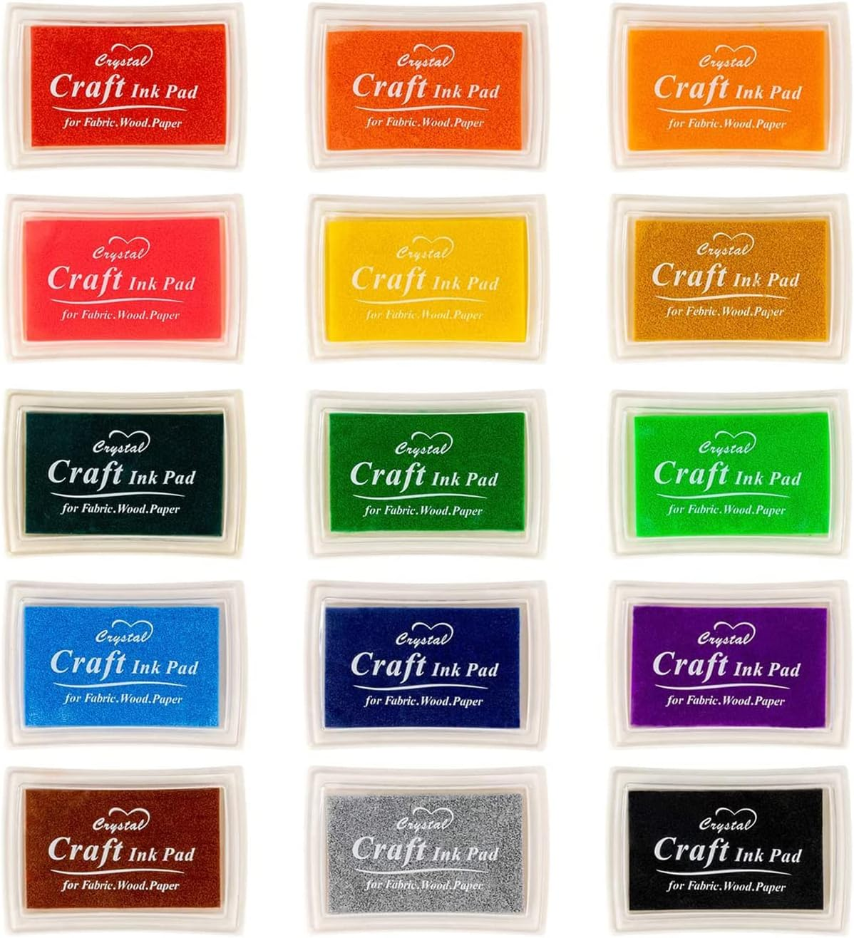 15PCS Craft Ink Pad Stamps Partner Fingerprint Ink Pad by WYLSY DIY Stamp Pad Scrapbooking Ink Pads for Crafts for Stamps Paper Wood Fabric (15 Vibrant Colours) image number 3