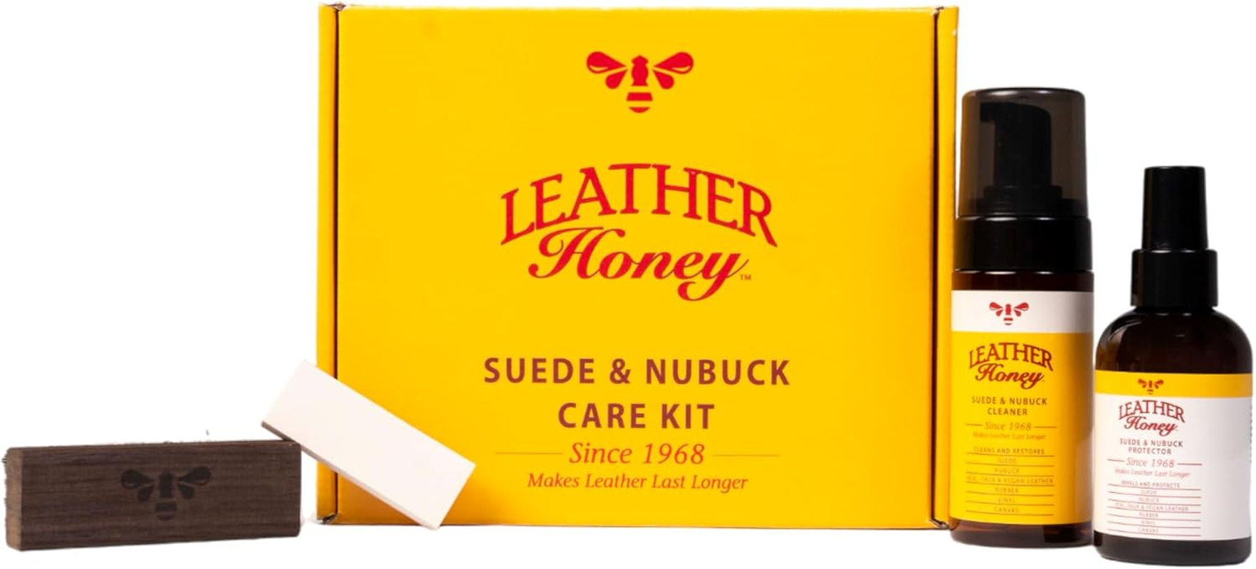 Leather Honey Suede & Nubuck Care Kit: Cleaner, Protector, Suede Brush & Eraser: Clean, Protect & Restore Shoes, Boots, Uggs, Furniture, Jackets, Bags and Apparel. Safe for Any Color image number 5