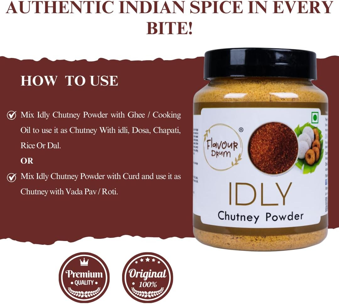 Flavour Drum Idly Chutney Powder, 200 G - Podi | Healthy | Fresh and Tasty | image number 5