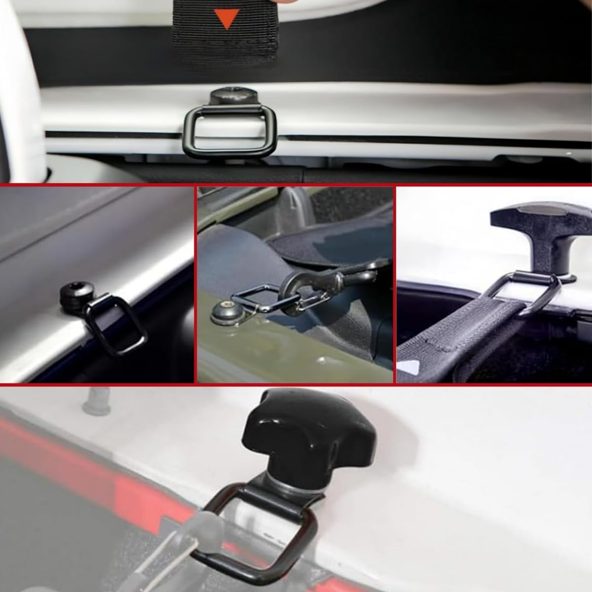 8 PCS Heavy Duty D-Ring Anchors,Easy-To-Install Truck Tie Downs,Ywbfove Compatible with Cargo Cover Mounts, Heavy-Duty Accessories for Truck, Trailer, Camper, Boat and More(Black) image number 5