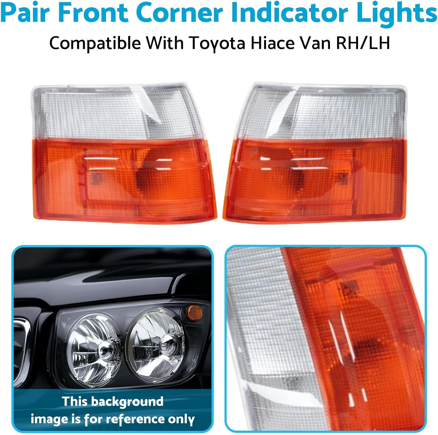 KAKA AUTO PARTS RH/LH Pair of Front Corner Indicators Suitable for Toyota Hiace Van 1989-2005 image number 1