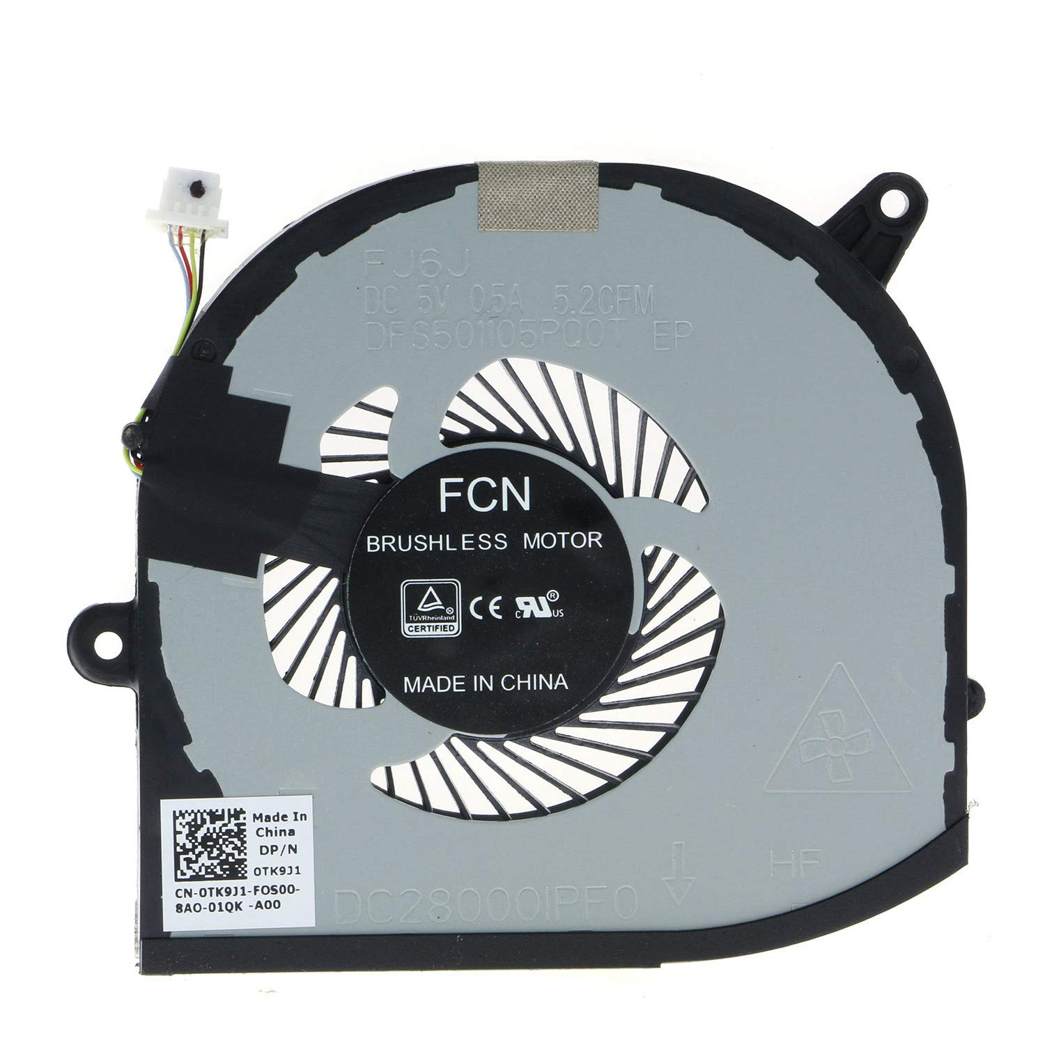 Replacement CPU & GPU Cooling Fan for Dell XPS 15 9570 7590 Precision 5530 008YY9 0TK9J1 TK9J1 08YY9 image number 3
