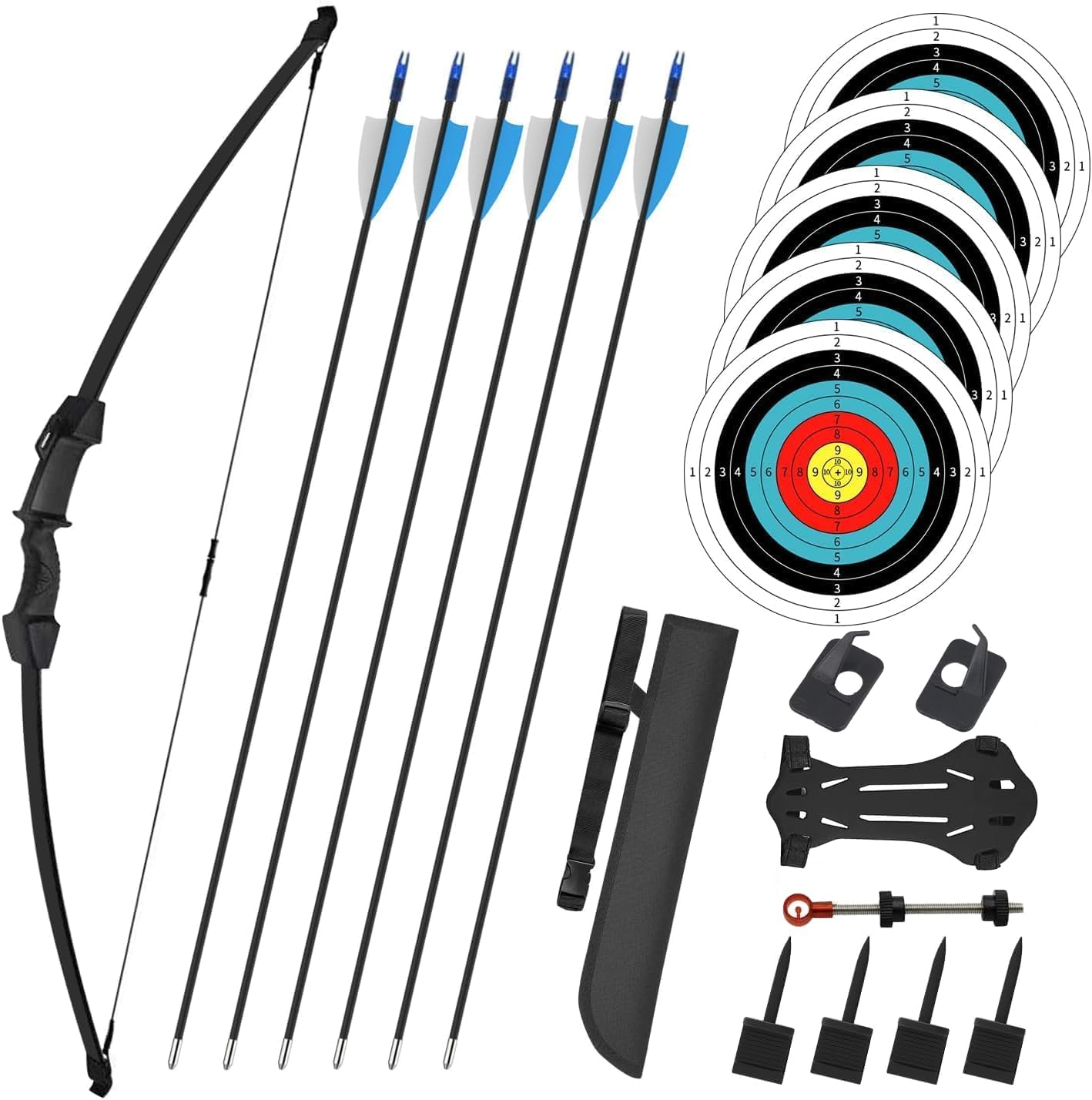 40" Youth Bow and Arrow Set for Kids 8-12 & Teens - Ambidextrous Recurve Archery Gear with Safety Arrows - Toys for Ages 8-13, Left Right Hand Beginners Longbow Kit image number 4