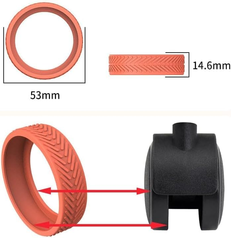 Luggage Suitcase Wheel Covers 8PCS Colorful Silent Silicone Luggage Wheel Covers Chair Wheel Protection Cover Fof Universa Luggage Chair /923 (Color : Blue) image number 4