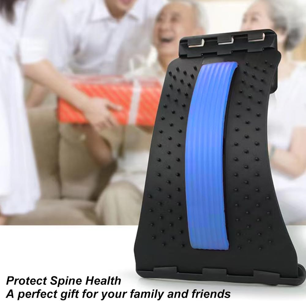 Back Stretcher for Lower Back Pain Relief, Back Cracker Board, 4 Level Adjustable Back Lumbar Massager, Back Stretching Device for Scoliosis, Sciatica Pain Relief, Herniated Disc (Blue) - Purple image number 4