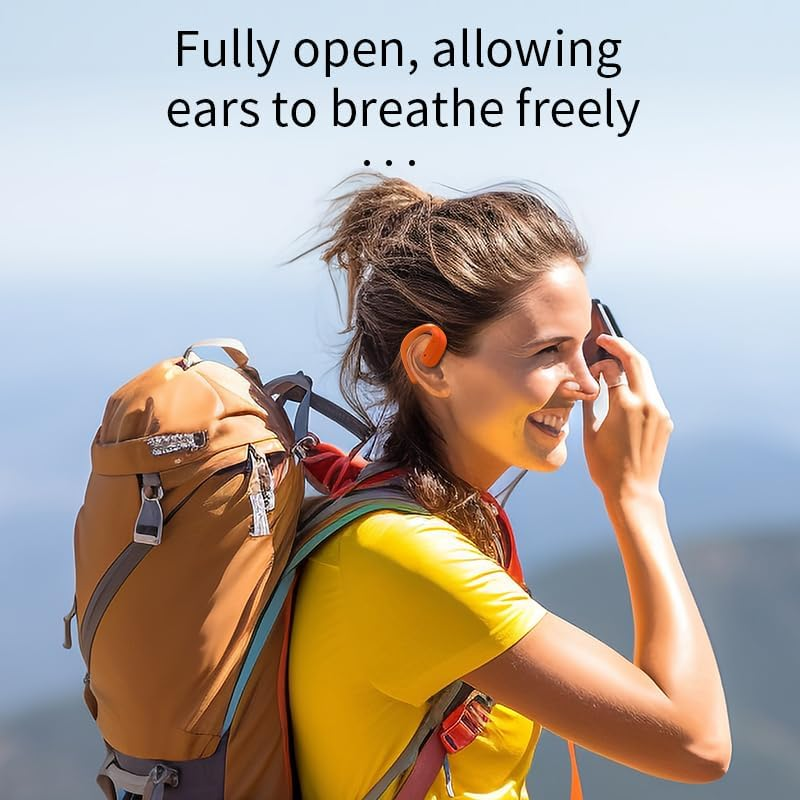 ND NEXT DESTINATION Wireless Bluetooth Headphones, Hybrid Headphones with Microphone and Hifi Stereo Sound, Wireless Over-Ear Headphones, Noise Cancelling, Red (Black) image number 4