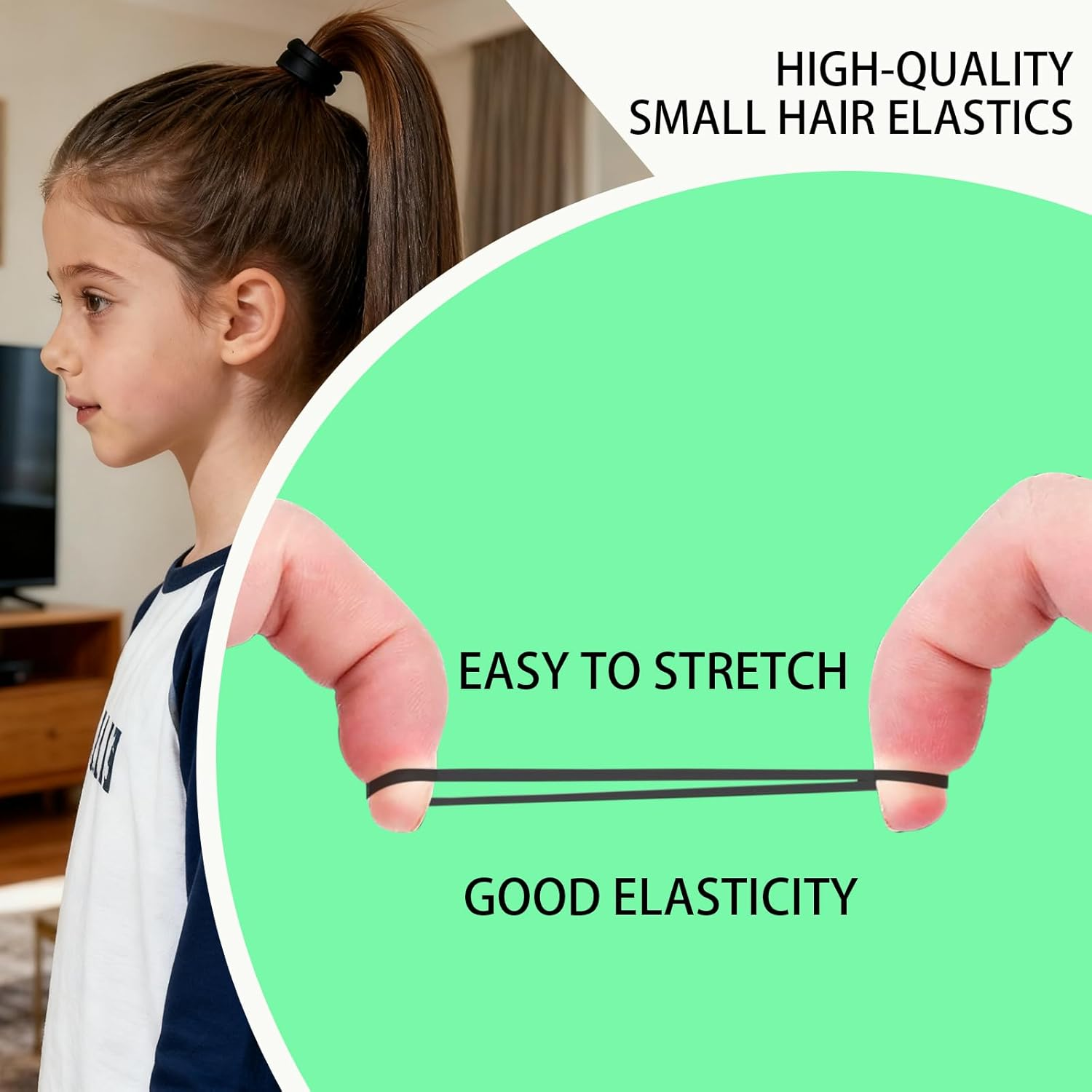 4000-Piece Hair Elastics Set: Hair Ties + 4 Bonus Hair Styling Tools, No Metal Elastic Bands Packaging (Black & Clear). image number 3