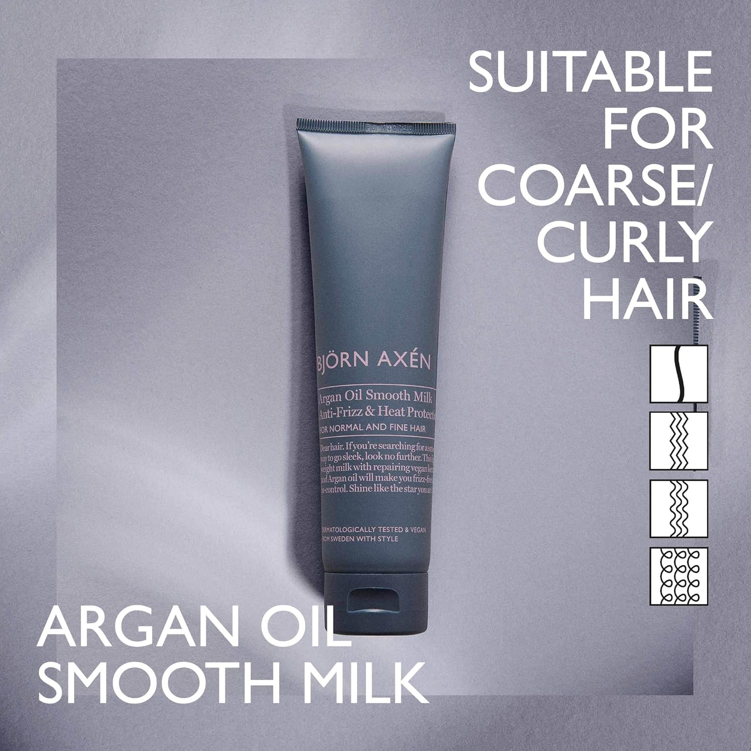 BJORN AXEN Argan Oil Smooth Milk Styling Cream, 150Ml, Reduce Frizzy Hair, Increase Elasticity for Soft, Shiny Results, Dermatologically Tested image number 5