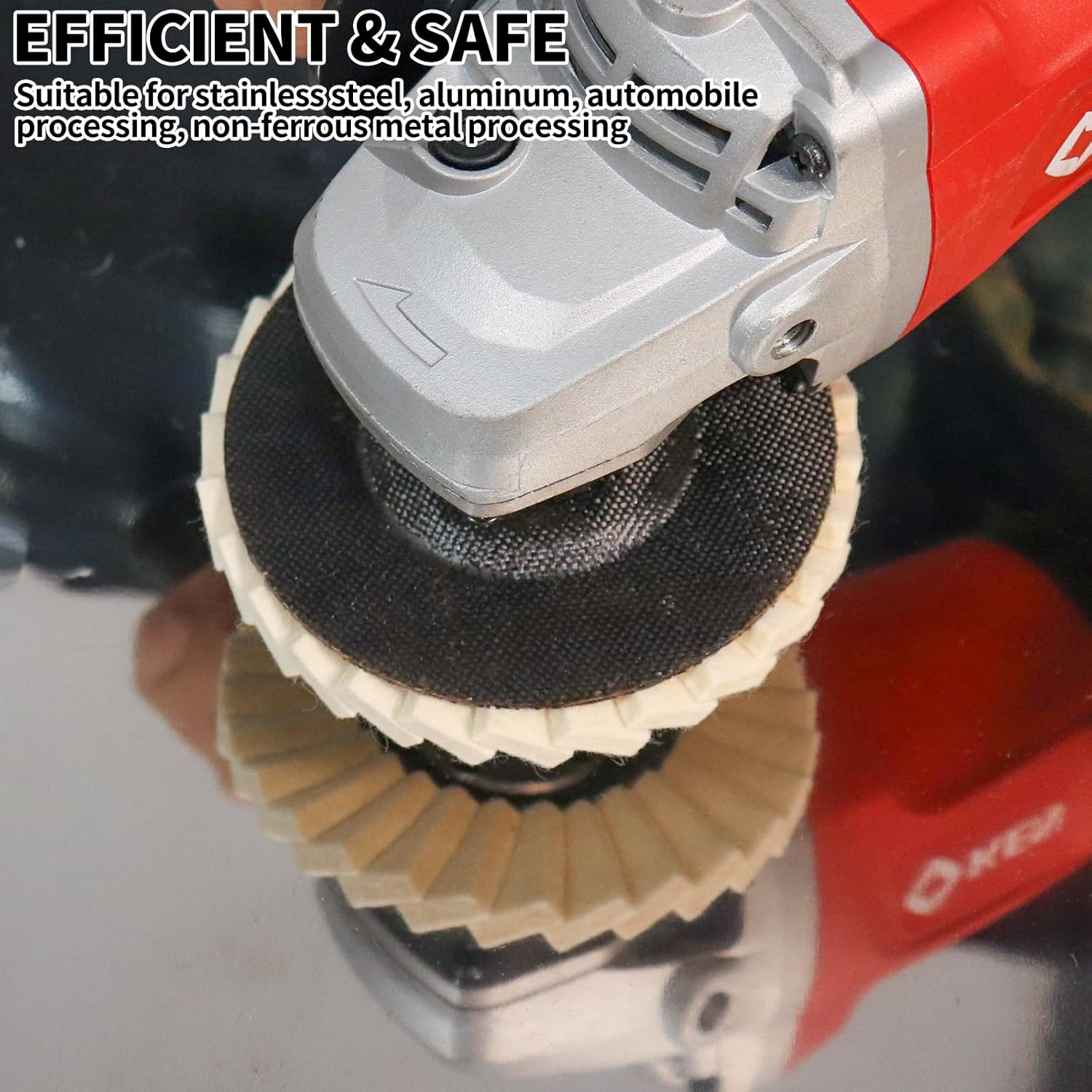 6-Pack Felt Flap Disc Abrasives 5" X 7/8" Arbor, Wool Polishing Buffing Wheel Pad for Angle Grinder image number 3