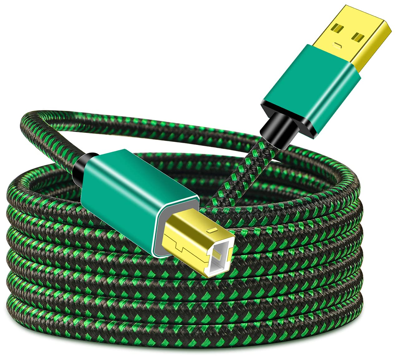 Printer Cable 3M, USB a to Type B Braided High Speed Data & Power Cord 2.0 Long Midi Replacement Cable for Printer/Midi Keyboard Piano DJ Controller/Computer Laptop and More image number 6