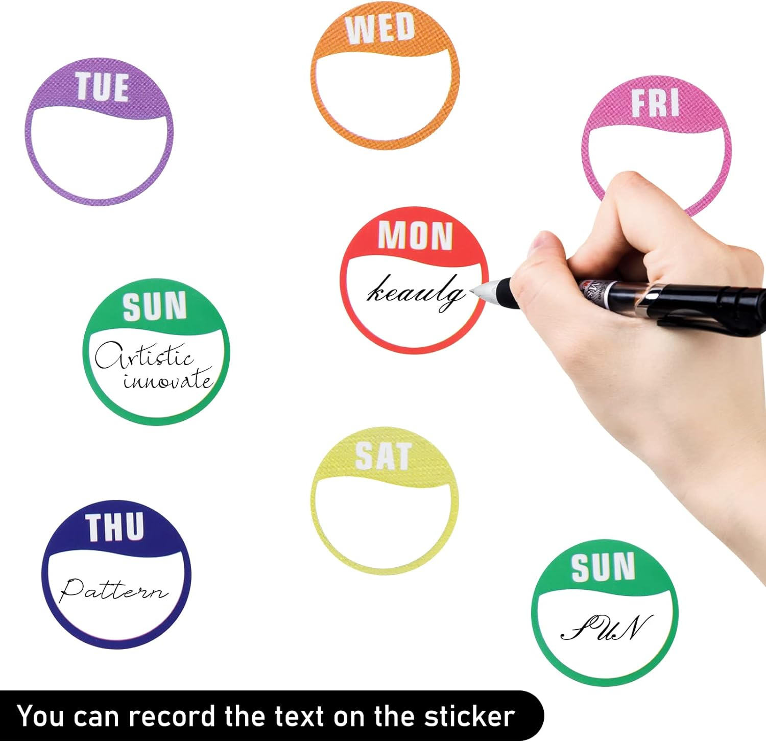 Days of the Week Stickers,3500 Food Labels Stickers,Circular Full Week Day Dots Food Labels,Day Dots Food Labels(All 7 Days Included 500 Labels per Roll) image number 6
