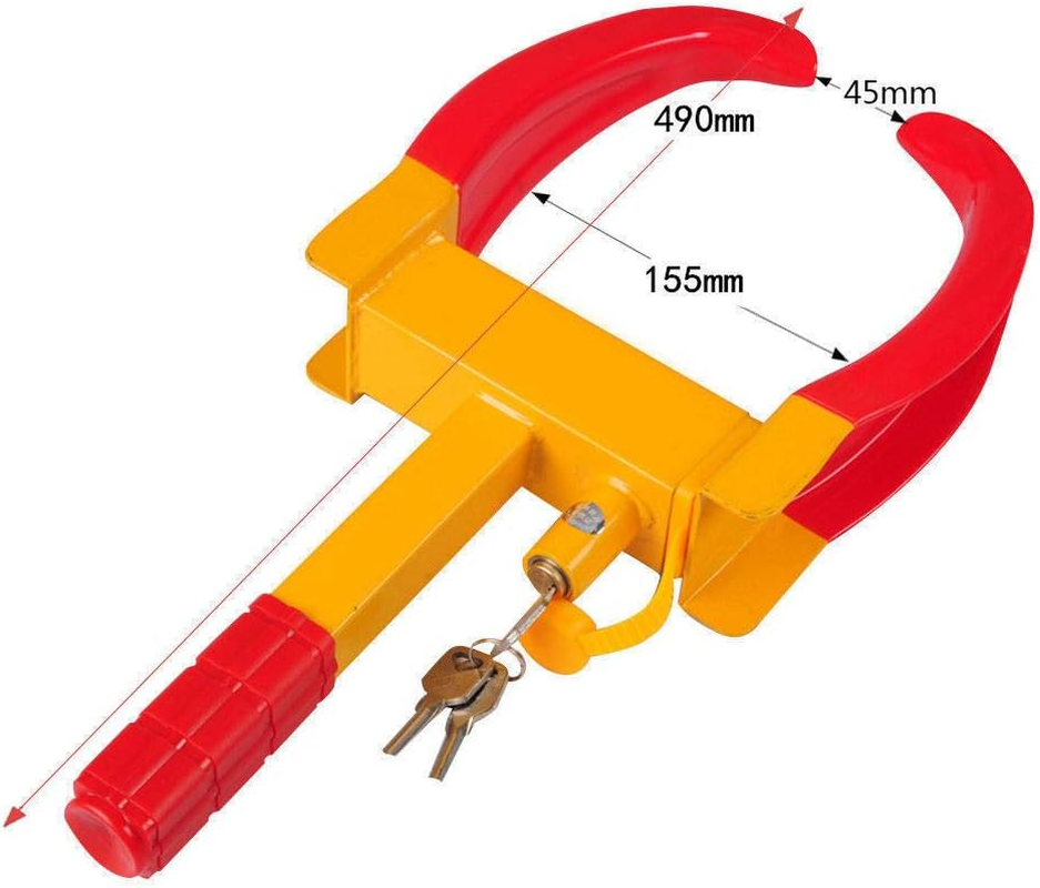 Wheel Clamp Lock Heavy Duty Vehicle Caravan Car Security anti Theft 2 Keys image number 5