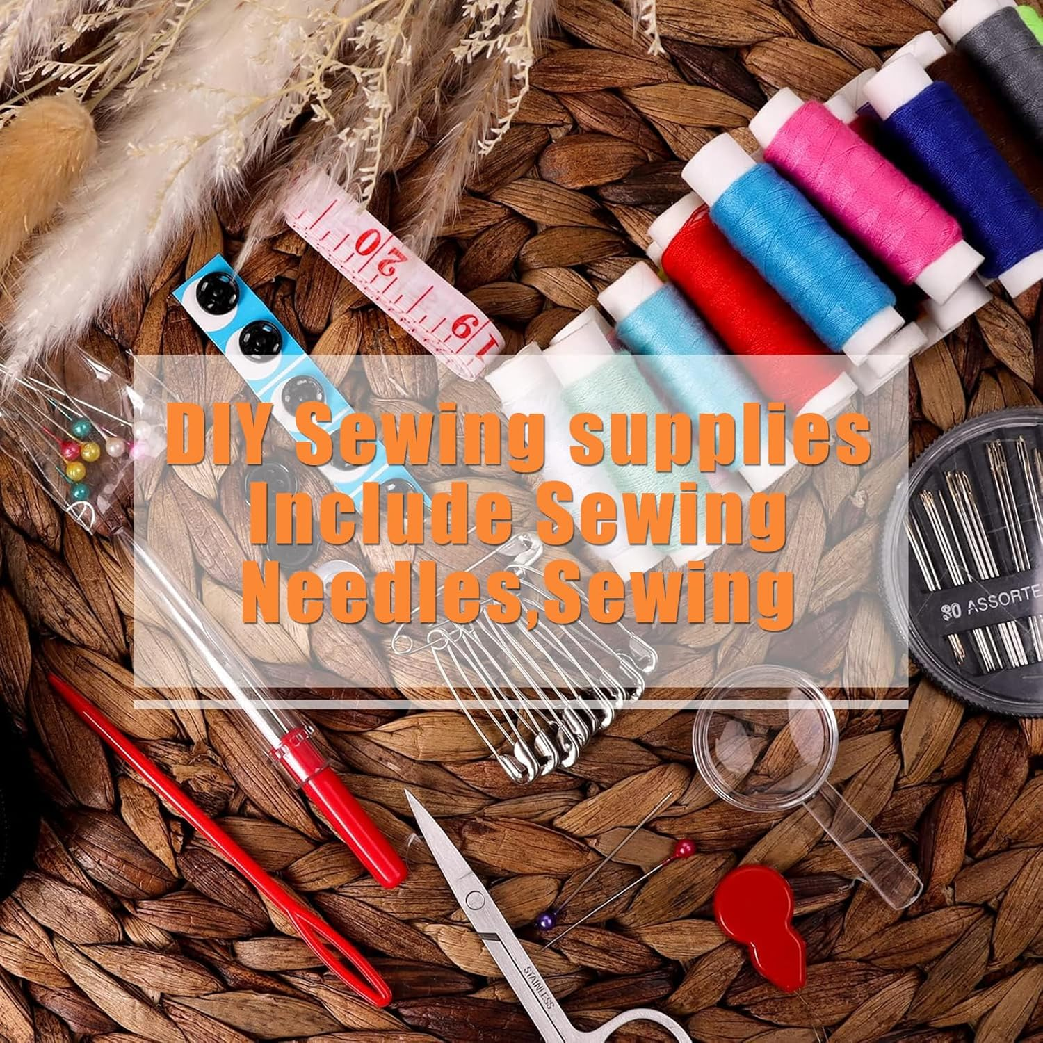 Bodbop XINGZHE 120-Piece Portable Sewing Kit with Case | Complete Sewing Supplies for Home, Travel & Emergency | Includes Threads (12 Colours), Scissors, Needles, Tape Measure, Buttons | Ideal for Adults, Beginners image number 3