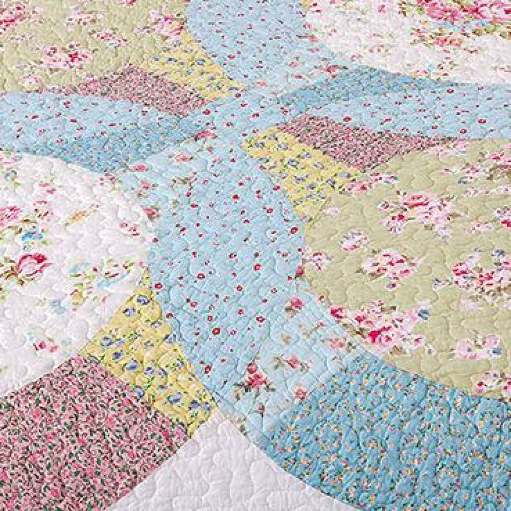 Quilt Set Bedding Set Cotton Patchwork Quilt Quilted Bed Cover Home Bedspread Rural Style Double People Bedding 3-Piece Set Linens 240X280CM Throw Pillowcases 50X70CMX2 image number 4