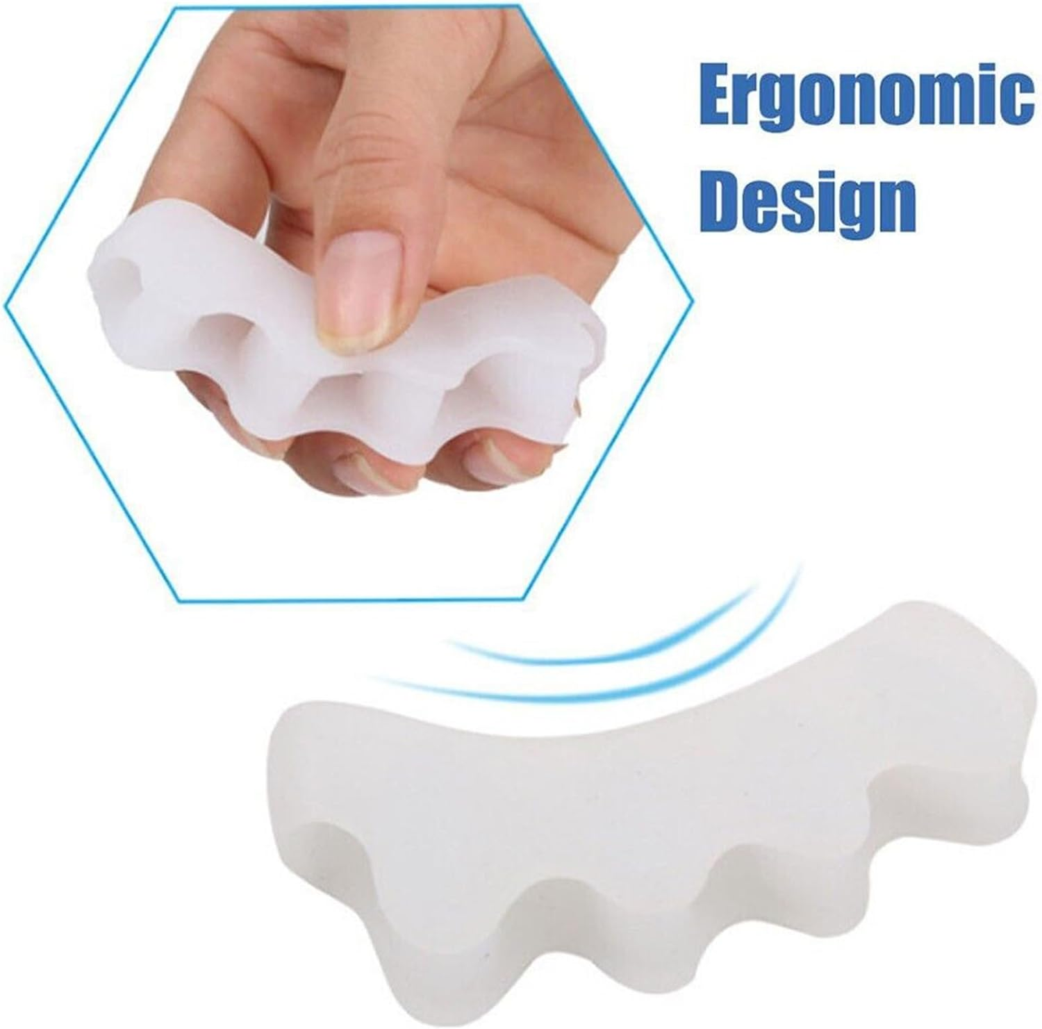 Gel Toe Separator, MH MOIHSING Toe Spacers Rubber Toe Stretchers Used for Sports Activities, Yoga Practice & Running for Men and Women Bunion Pain Relief Toe Straightener Achilles Stretcher (2 Pair) image number 5