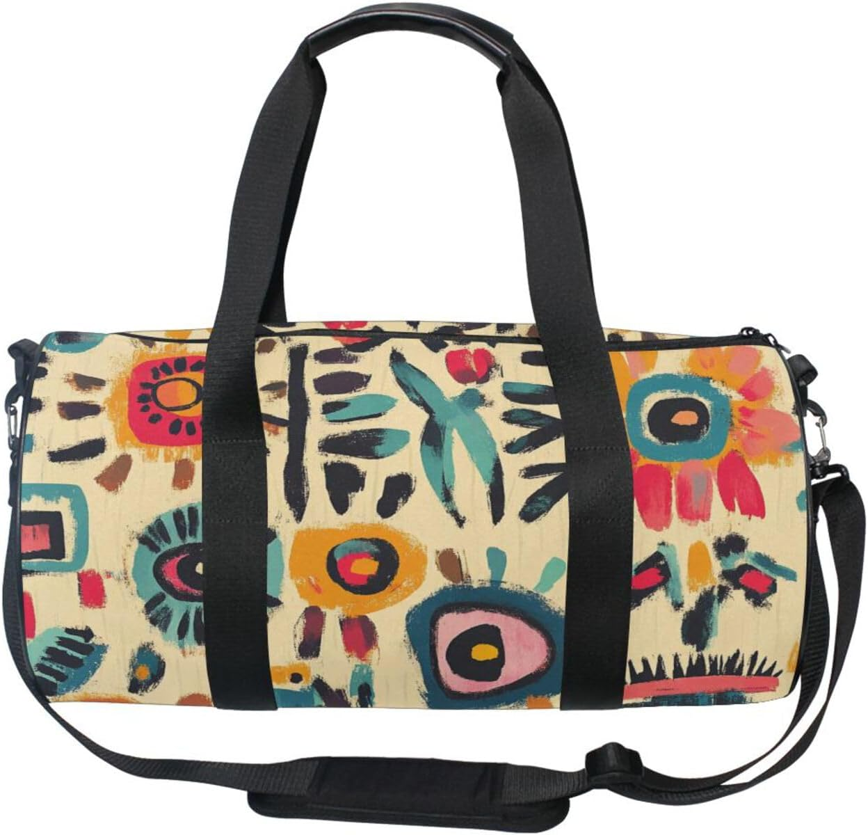 Bohemian Style Elements Retro Travel Hand Bag Travel Weekender Gear Bag Airplane Traveling Large Capacity image number 5