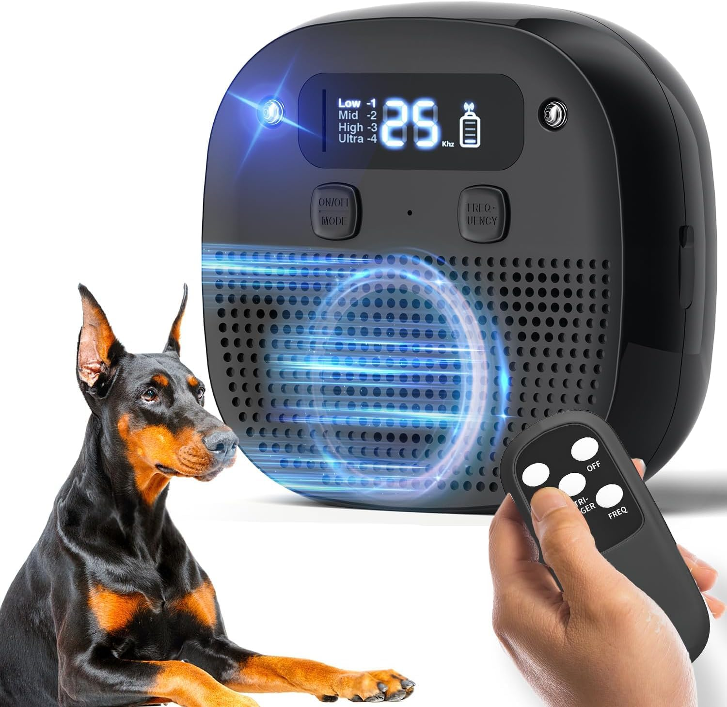 Dog Barking Device,Rechargeable Ultrasonic Dog Bark Control Device - Waterproof, 60Ft Remote, Adjustable Modes & Frequencies for Indoor & Outdoor Use image number 5