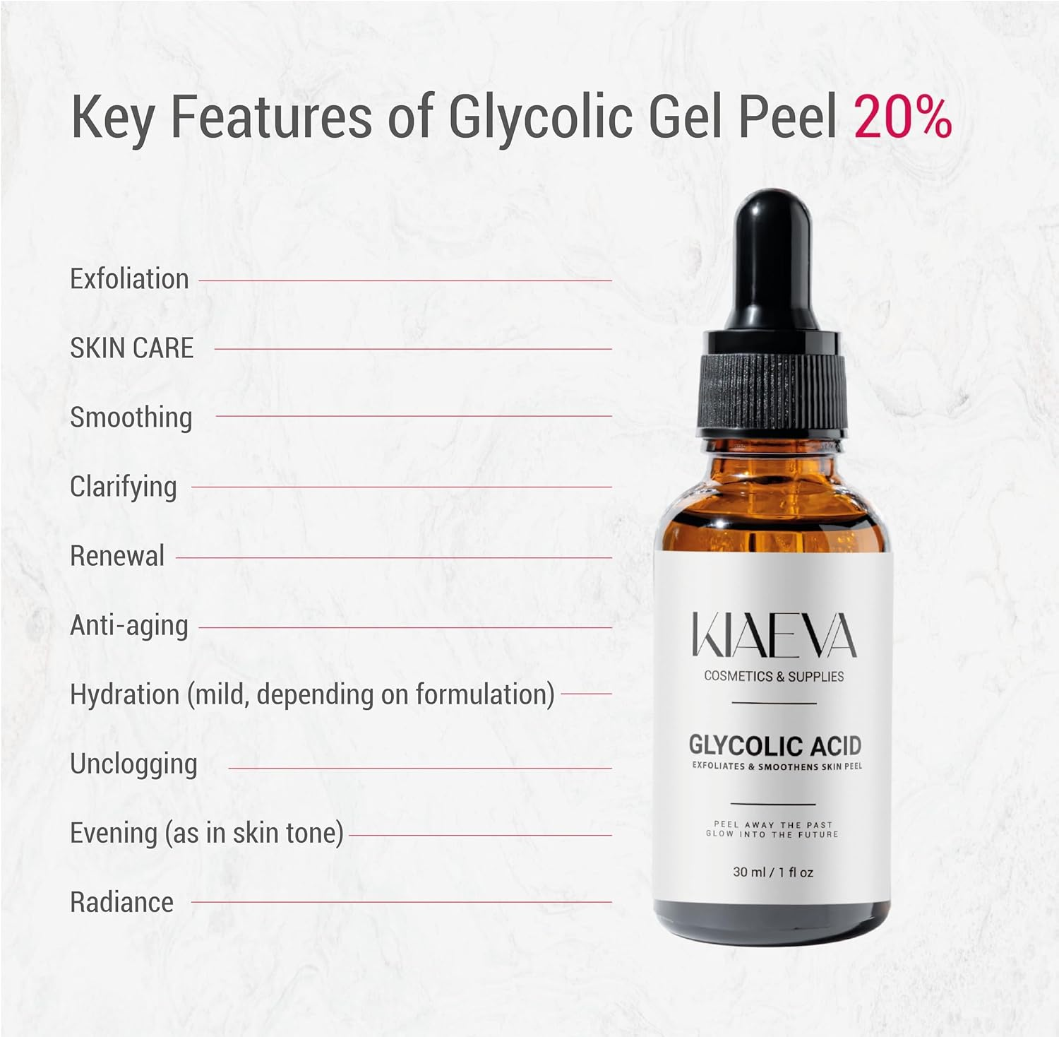 Glycolic Gel Peel 40% (Professional Skin Peel) - Enhanced with Retinol and Green Tea Extract 1FL.OZ/30ML image number 3