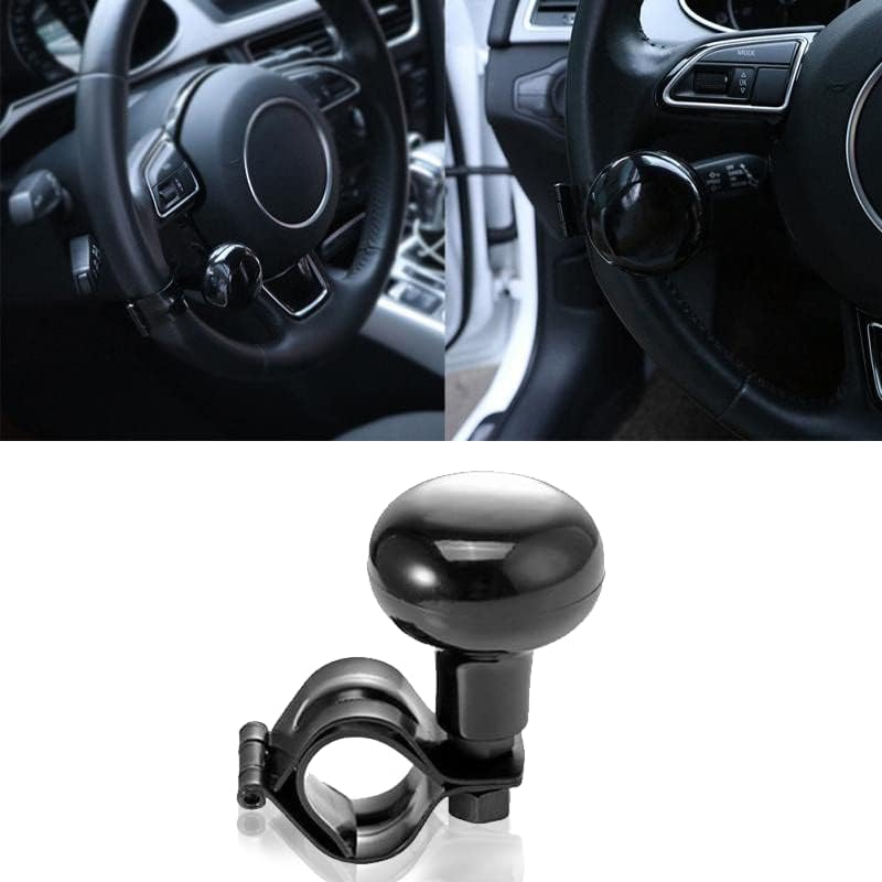 Zento Deals Classic Black Universal Fit Vehicle Steering Wheel Suicide Spinner Premium Quality Power Handles (Black 2) image number 3