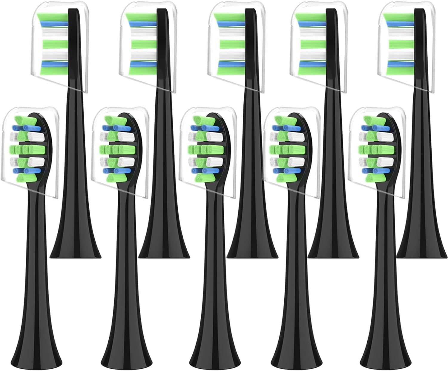 Replacement Toothbrush Heads Compatible with Philips Sonicare, Fit Protective Diamond Plaque Defence Toothbrush Heads, High-Density Bristles for Interdental Care Plaque Defence with Toothbrush Cover - 10 Pack image number 3