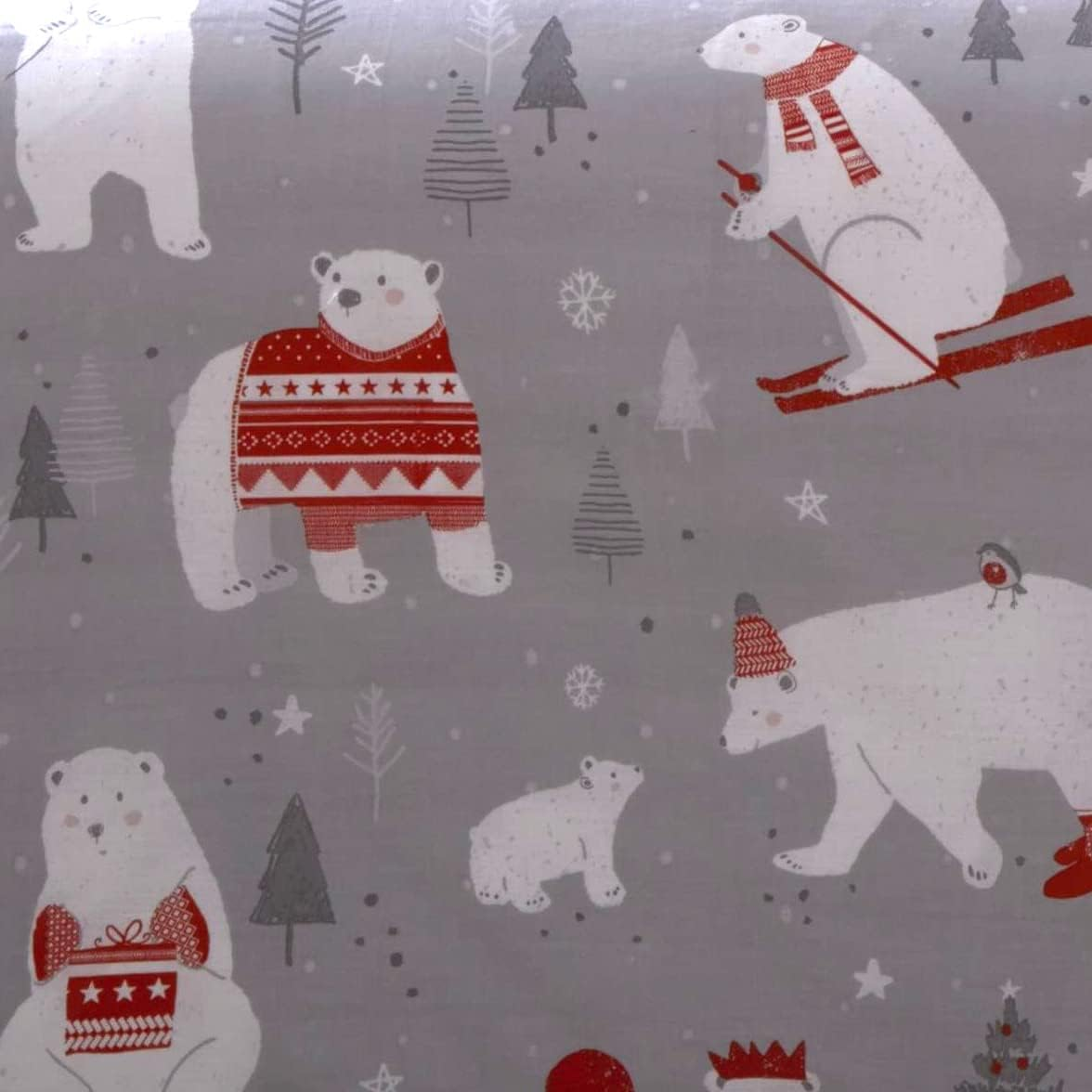 Bedlam Christmas - Polar Bears - Easy Care Duvet Cover Set | Single Bed Size | Silver Bedding image number 1