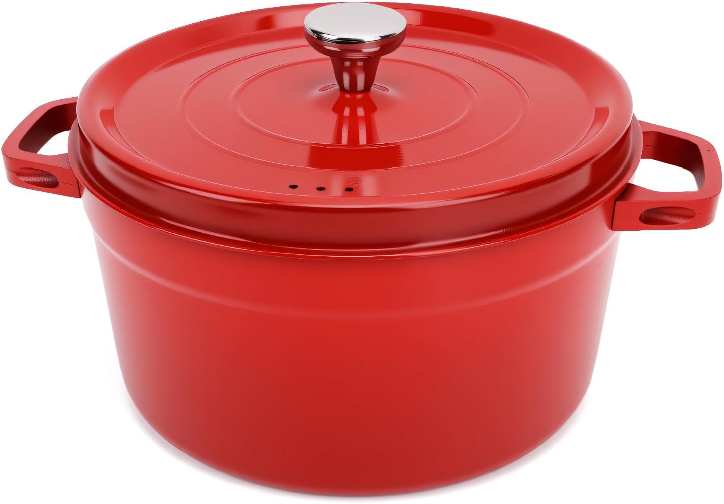3.8L Enameled Iron Alloy Oven Pot with Dual Handles and Lid Even Heating Cooking Pot for Stewing Braising Boiling image number 3